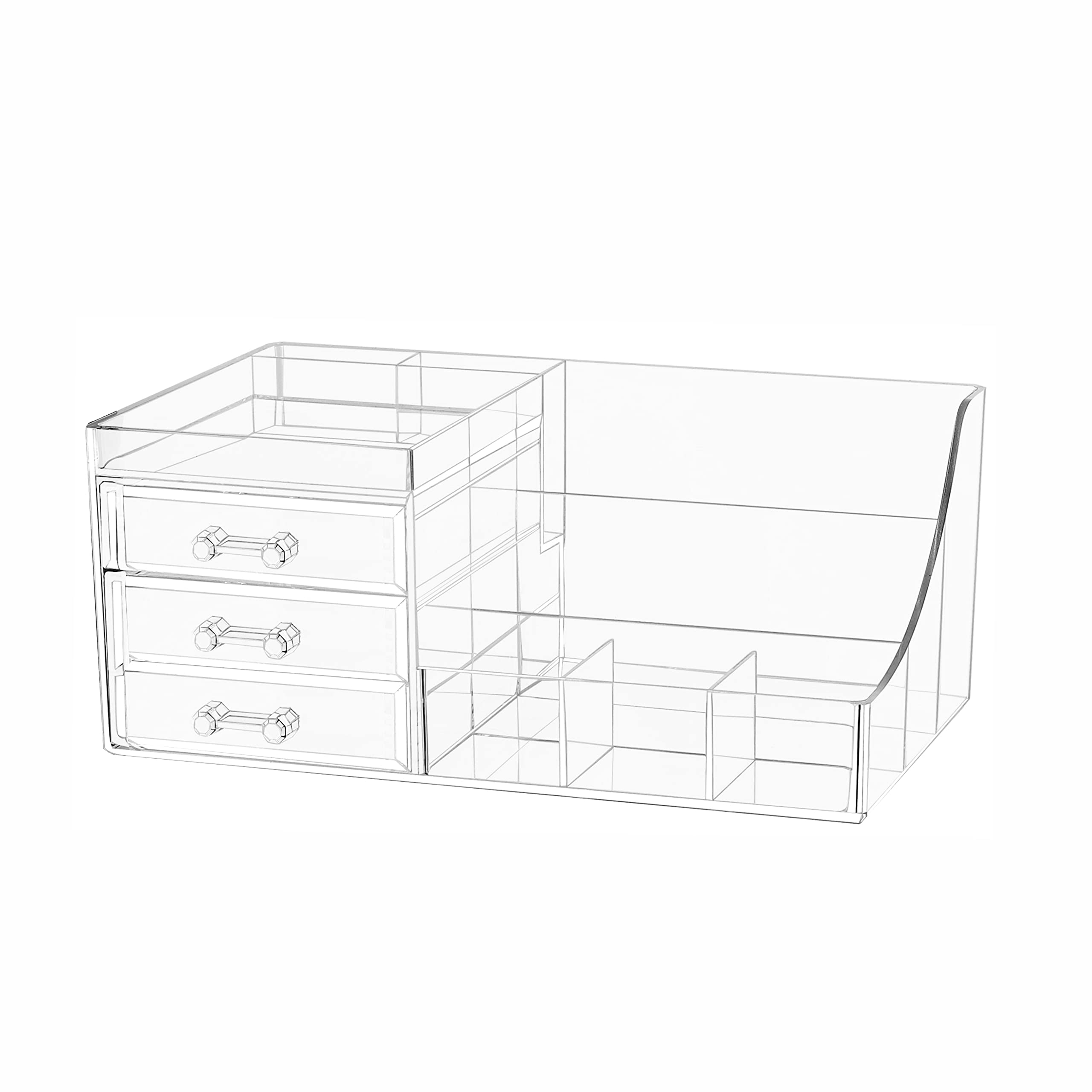 Foto 1 | Make Up Organizer Cq, Encimera Acrílica Transparente Con 3 Cajones - Venta Internacional.