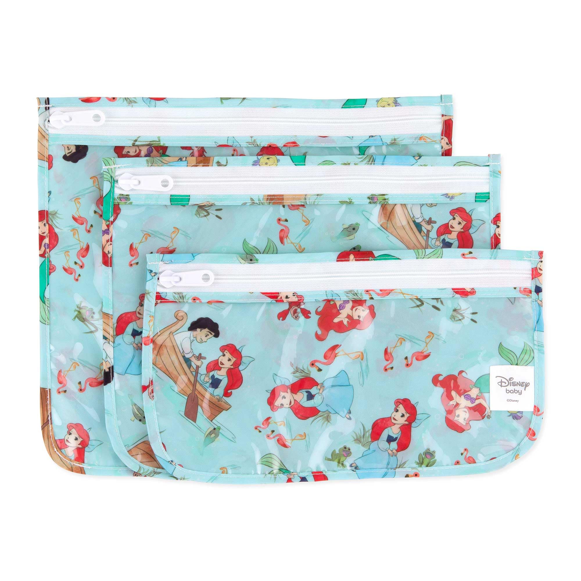 Set De 3 Bolsas De Viaje Bumkins Disney Ariel Toiletry Aprobadas Por La Tsa - Venta Internacional.