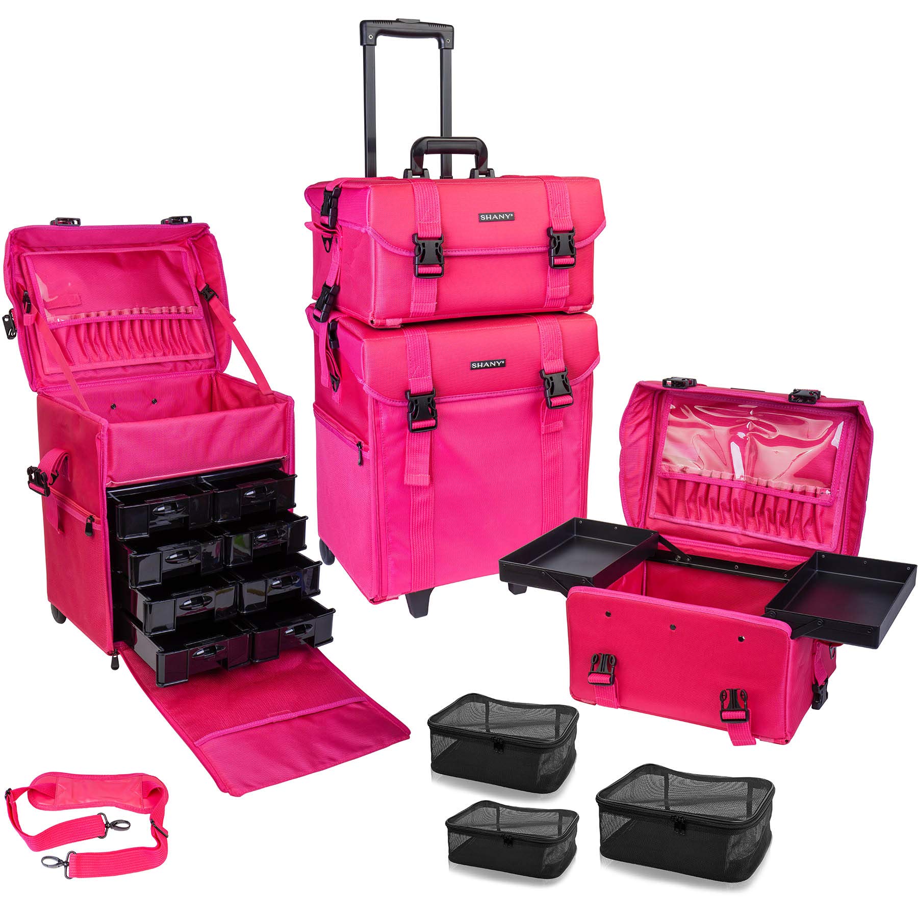 Estuche Para Cosméticos Rolling Trolley Para Maquilladores Shany Summer Orchid - Venta Internacional.