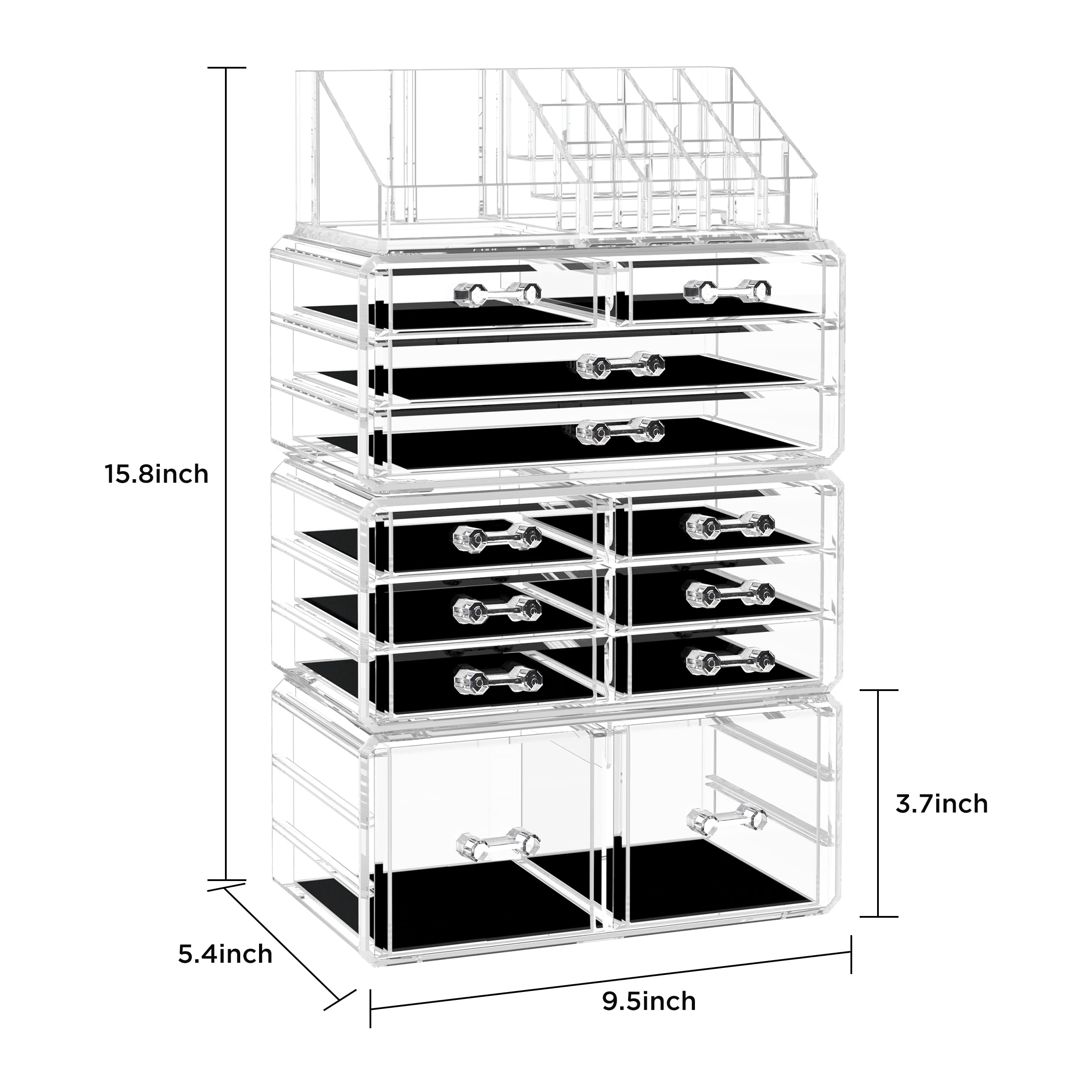 Foto 5 pulgar | Organizador De Maquillaje Hblife Acrílico Con 12 Cajones - Venta Internacional.