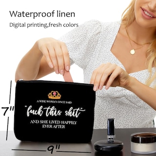 Foto 5 | Bolsa De Viaje De Maquillaje Con Hojas Azules, Regalos Divertidos Para Mujer - Venta Internacional.