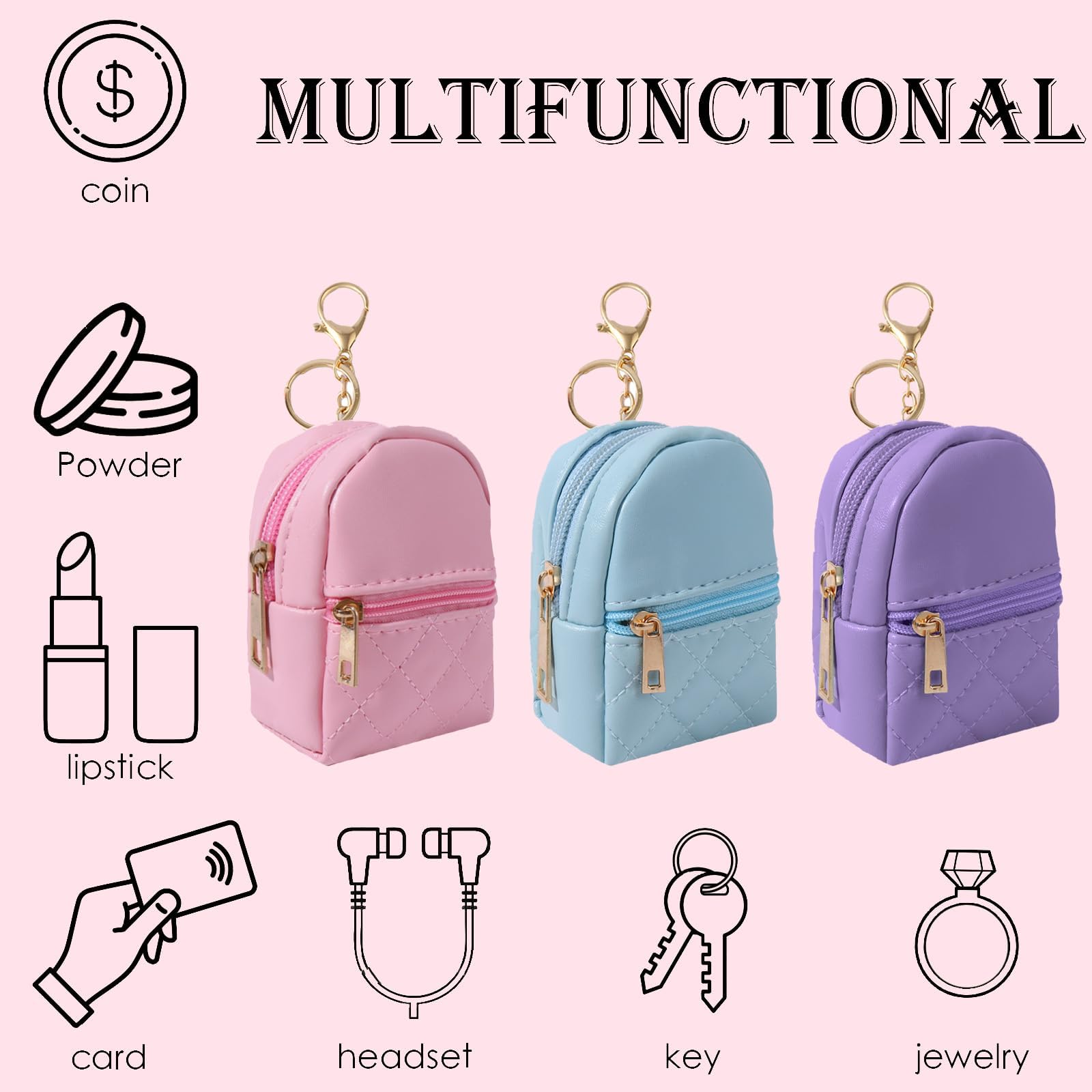 Foto 3 pulgar | Set de 3 Minimochilas Lydztion Piel Sintética para Mujer - Venta Internacional