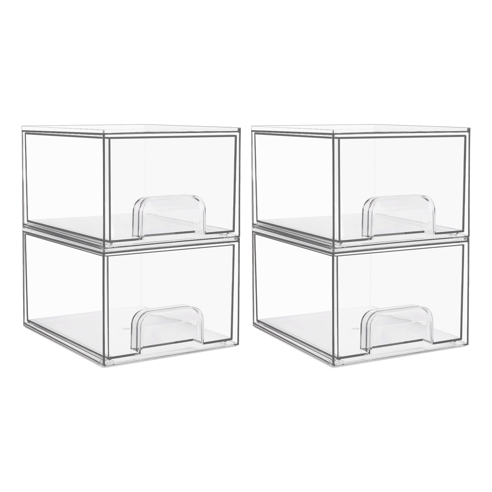 Cajones De Almacenamiento Vtopmart De Acrílico Transparente De 11,2 Cm De Altura, Paquete De 4 - Venta Internacional. $1,045