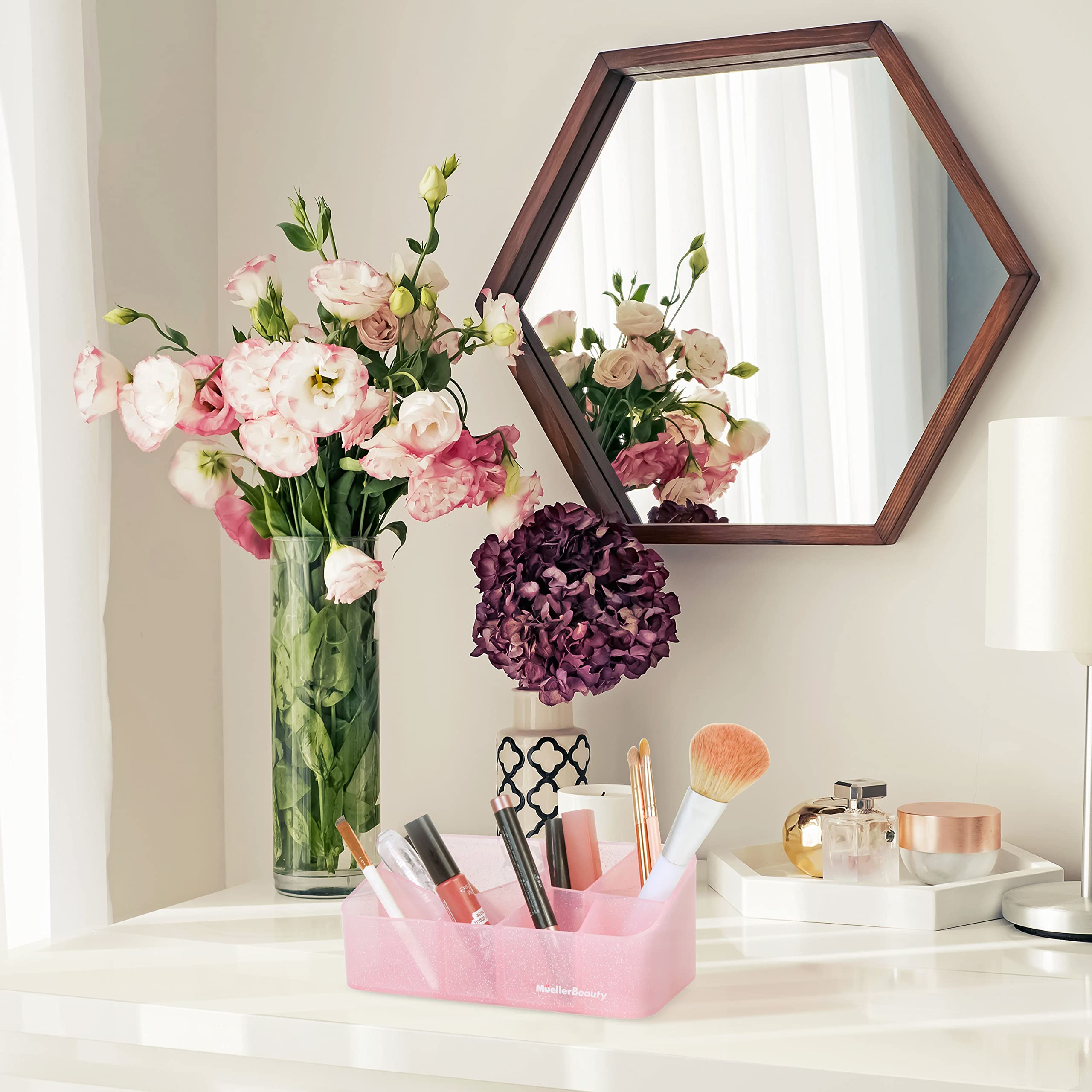 Foto 5 pulgar | Organizador De Maquillaje Mueller Austria Countertop Pink Sparkle - Venta Internacional.