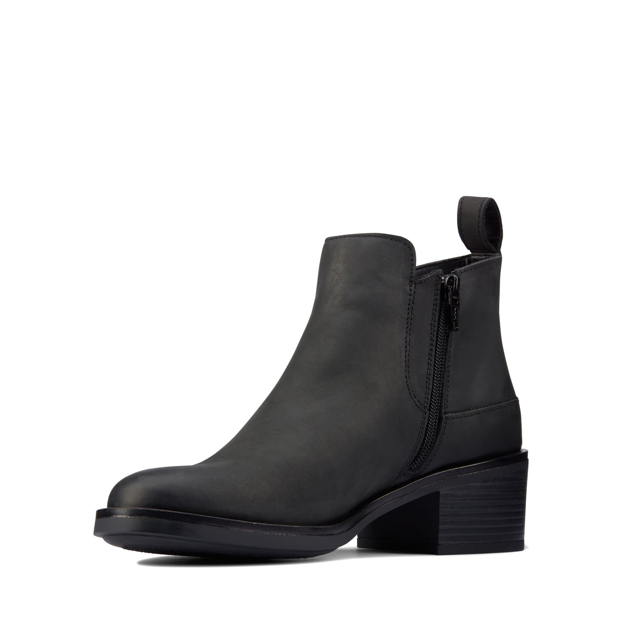 Botín Clarks Memi Zip De Piel Negra Para Mujer - Venta Internacional. $2,549