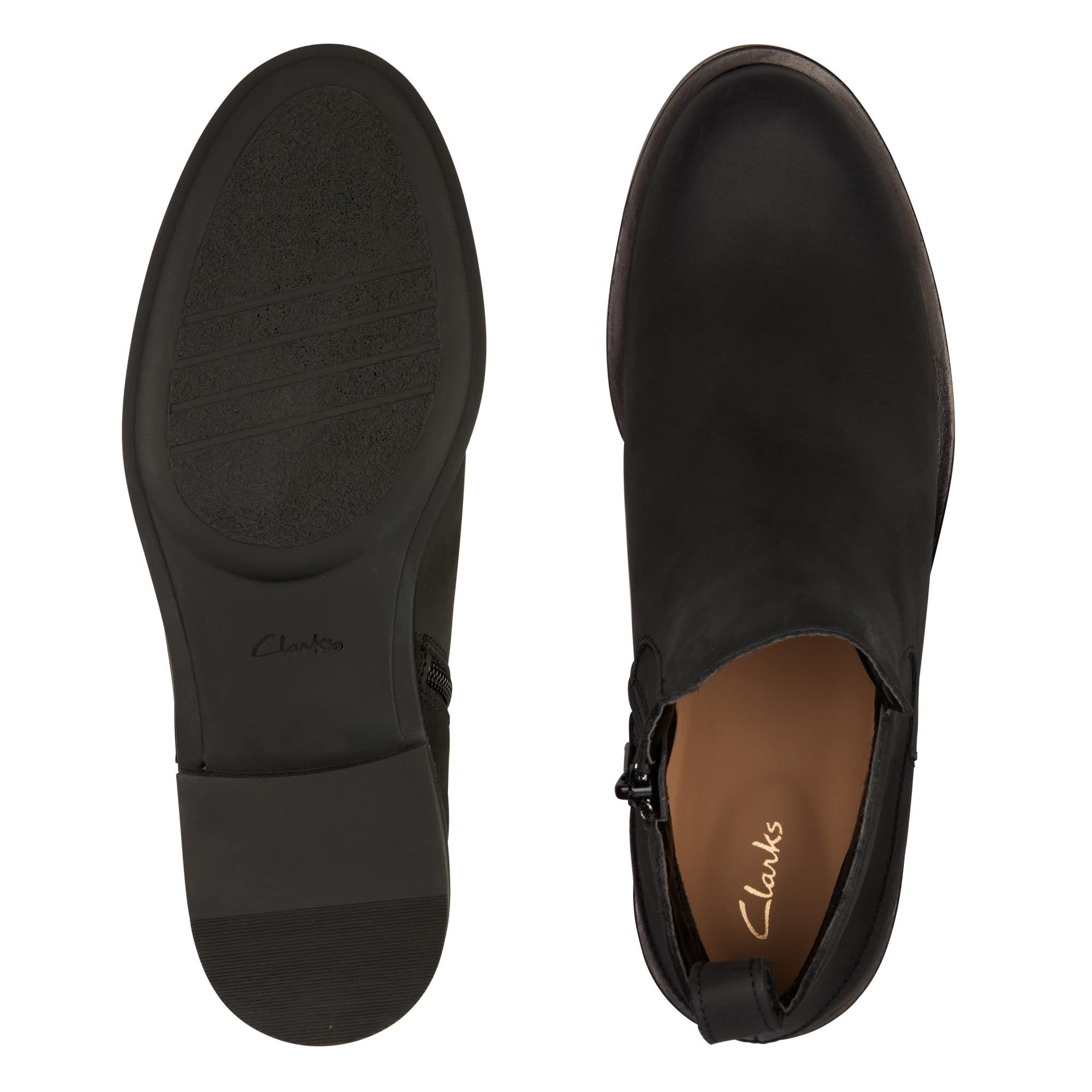 Foto 8 pulgar | Botín Clarks Memi Zip De Piel Negra Para Mujer - Venta Internacional.