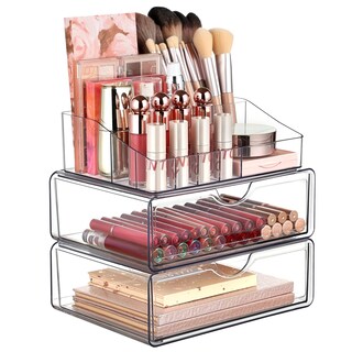 Foto 1 | Organizador De Maquillaje Vtopmart De 3 Niveles Con Cajón De Plástico Transparente - Venta Internacional.