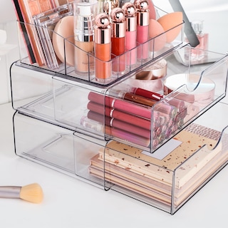 Foto 2 | Organizador De Maquillaje Vtopmart De 3 Niveles Con Cajón De Plástico Transparente - Venta Internacional.