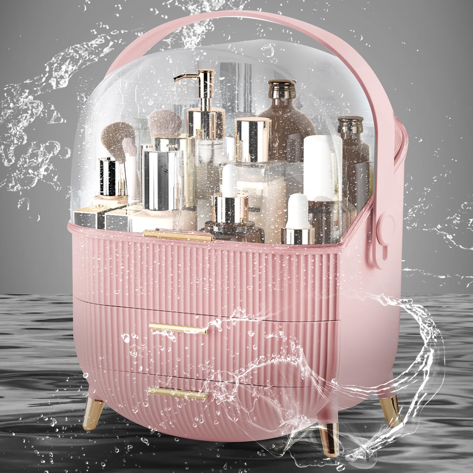 Foto 6 | Organizador De Maquillaje Ygjt Con Tapa Y Cajones Para Vanity Pink - Venta Internacional.