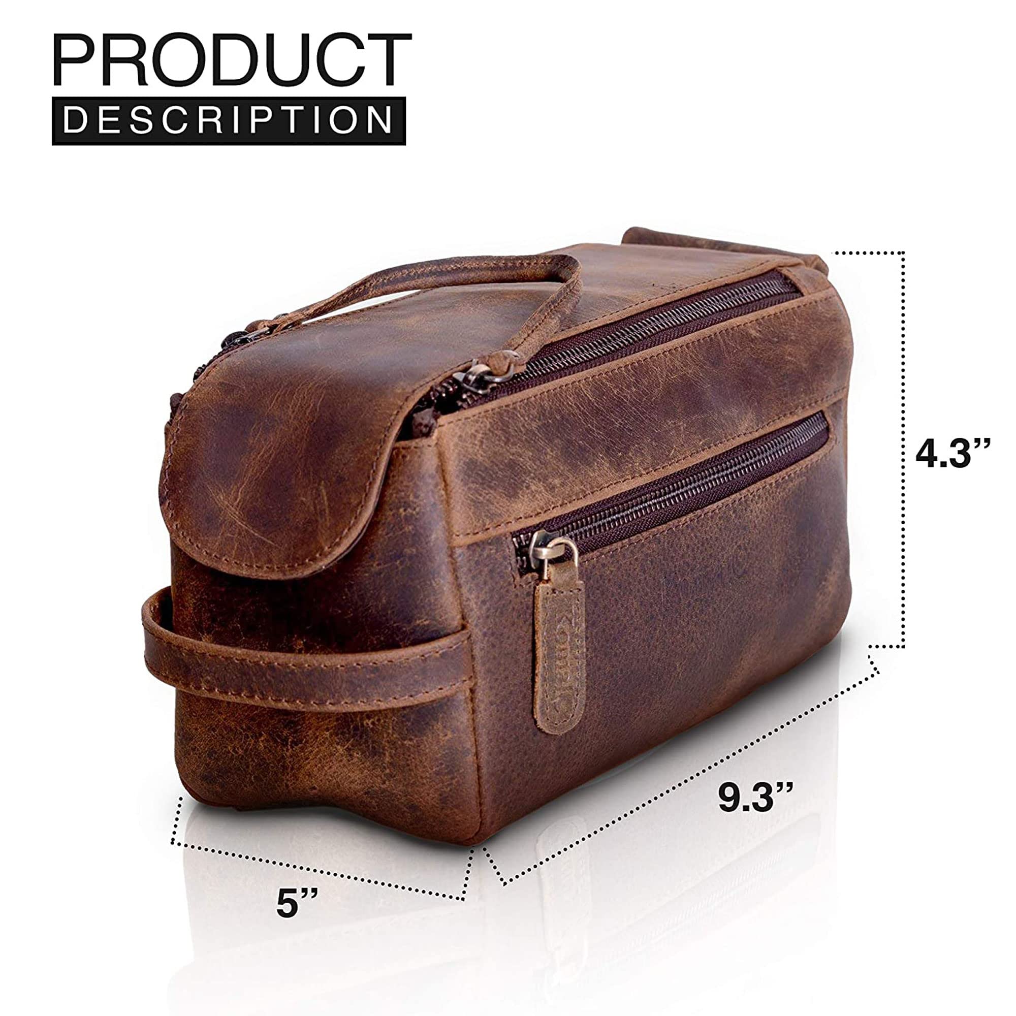 Foto 2 | Neceser Komalc Premium De Piel De Búfalo Unisex De Viaje - Venta Internacional.