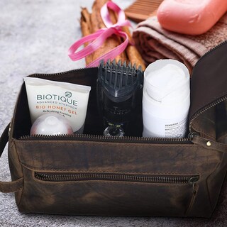 Foto 4 | Neceser Komalc Premium De Piel De Búfalo Unisex De Viaje - Venta Internacional.
