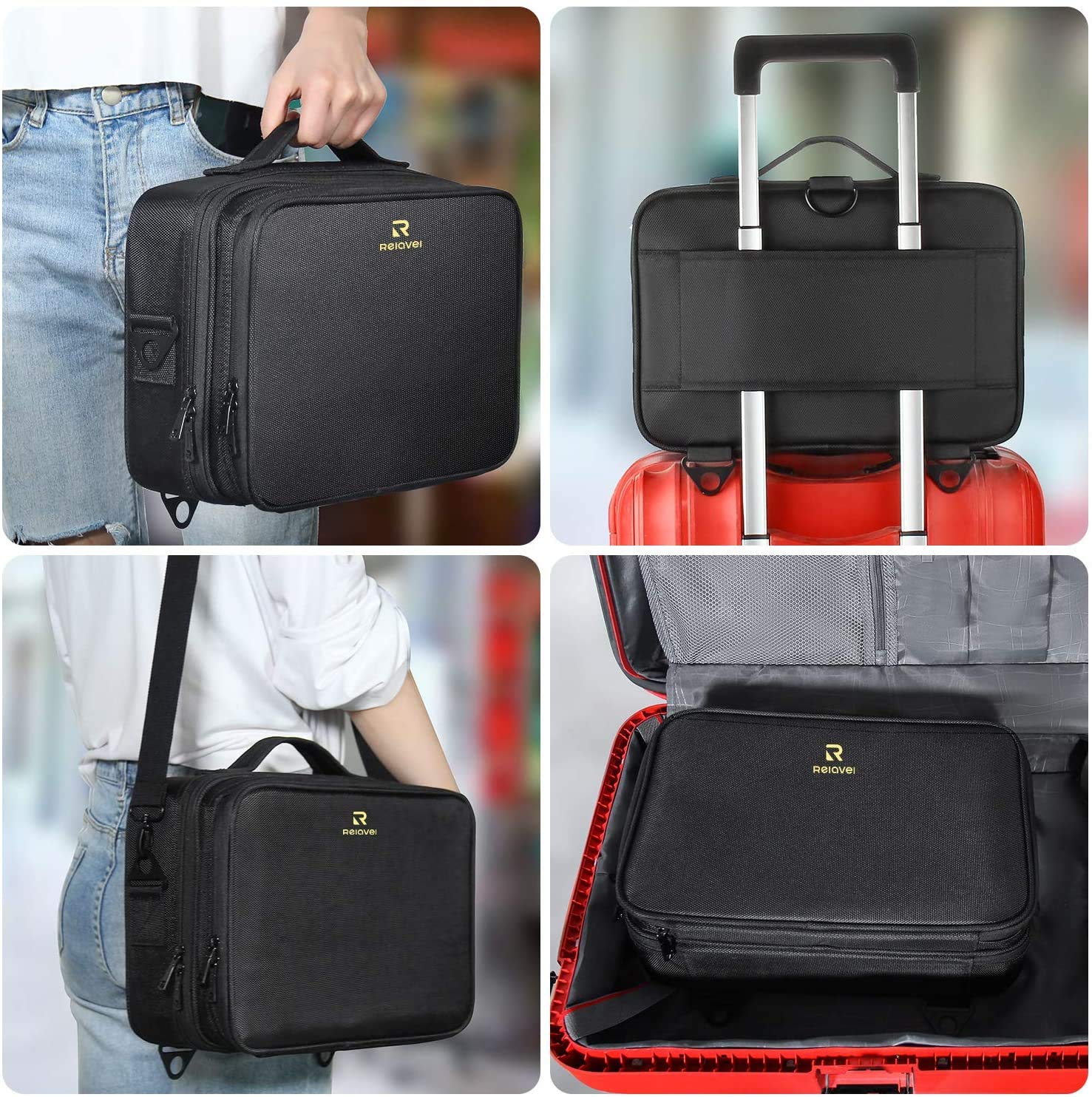 Foto 5 pulgar | Organizador De Viaje Makeup Train Case Relavel Con Separadores Ajustables - Venta Internacional.