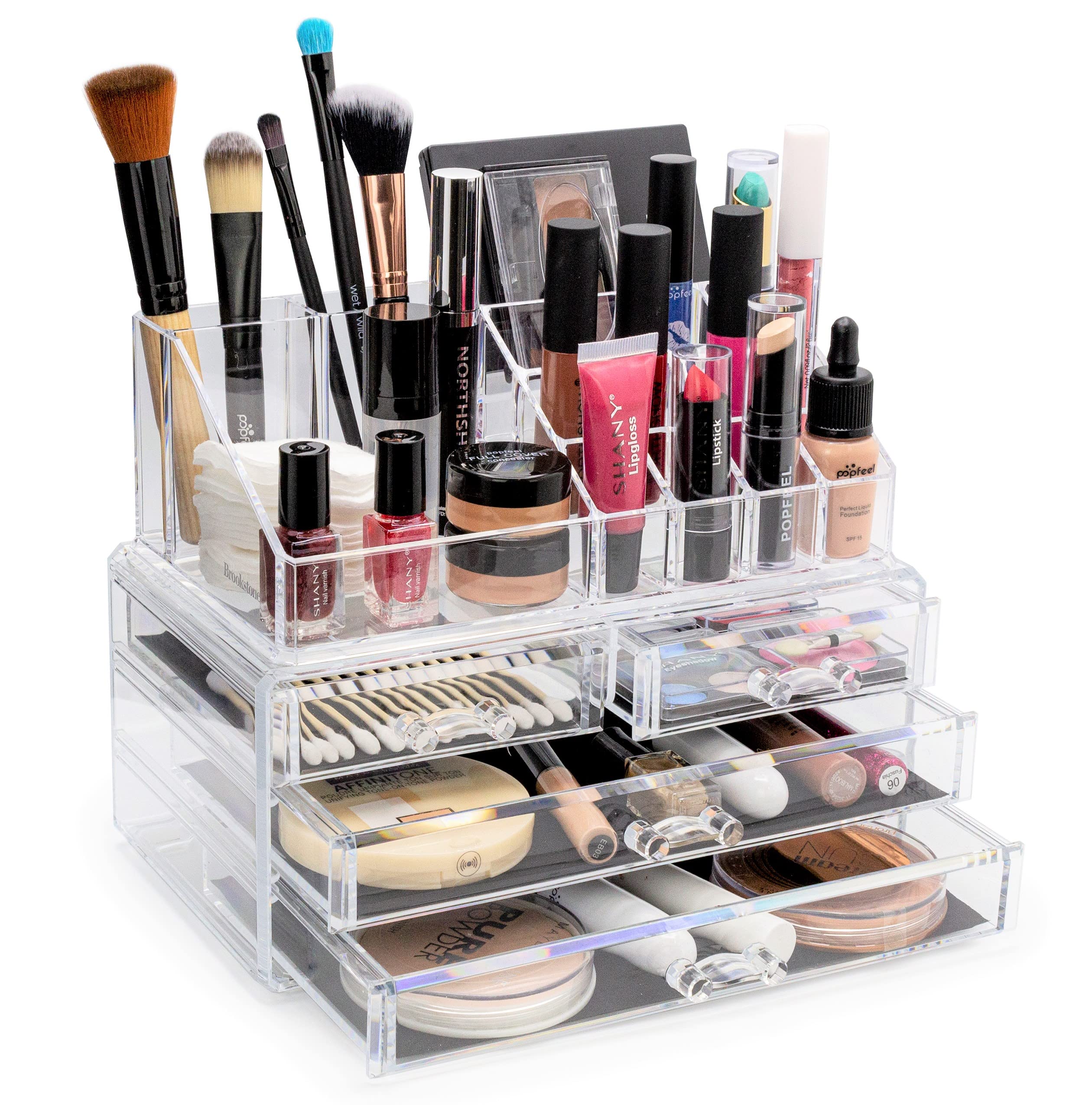 Organizador De Maquillaje Brookstone Para Tocador Con Cajones, Transparente - Venta Internacional.