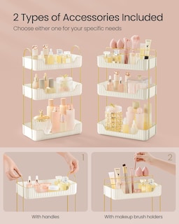 Foto 4 | Organizador de Maquillaje Songmics de 3 Niveles Blanco- Venta Internacional