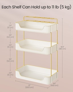 Foto 5 | Organizador de Maquillaje Songmics de 3 Niveles Blanco- Venta Internacional