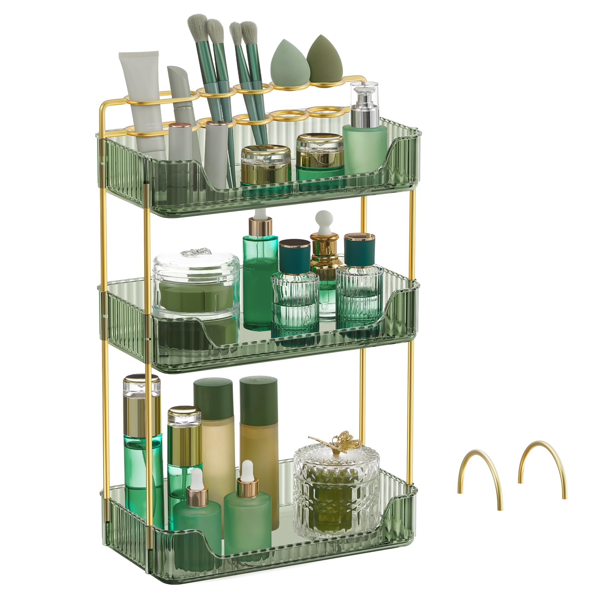 Organizador De Maquillaje Songmics De 3 Niveles Para El Cuidado De La Piel, Verde Pálido, Ujka013c01 - Venta Interna