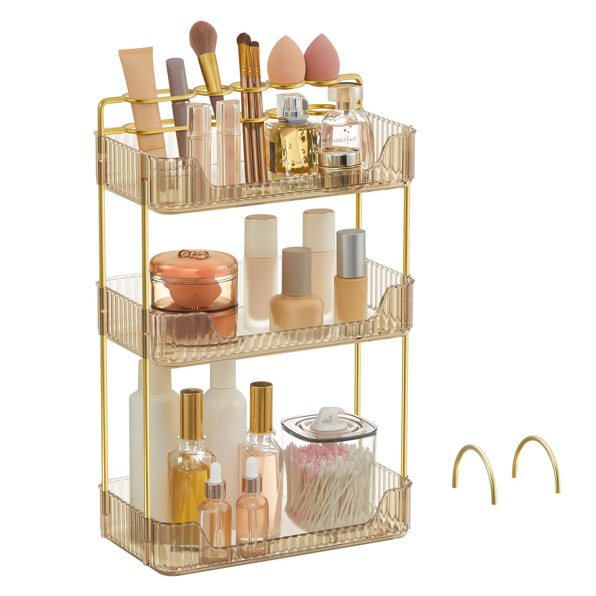 Organizador De Maquillaje Songmics De 3 Niveles Para El Cuidado De La Piel, Encimera, Color Champán - Venta Internaci $1,130