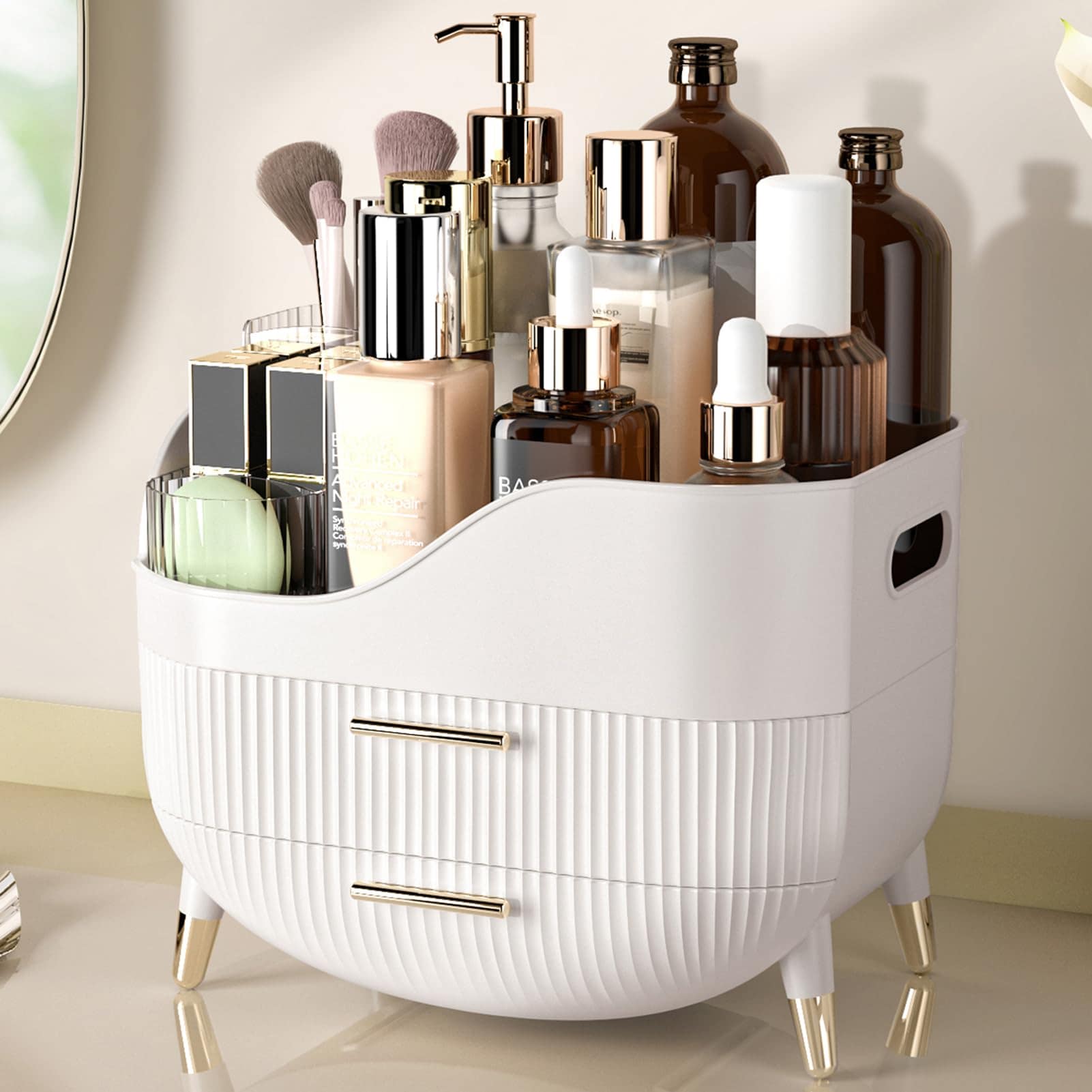 Organizador De Maquillaje Ygjt De Gran Capacidad Para Tocador Blanco - Venta Internacional. $1,129