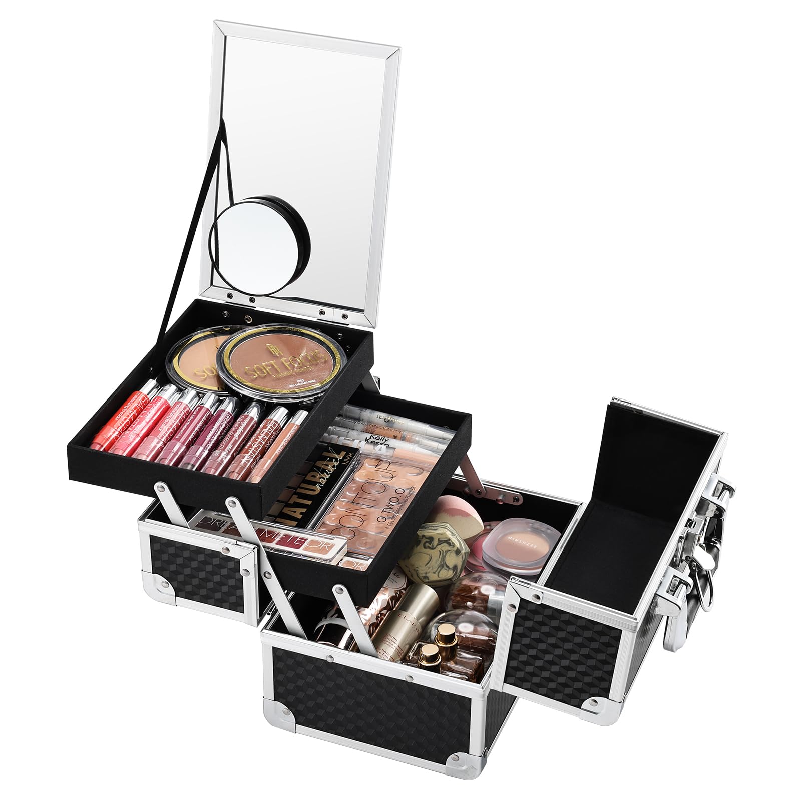 Estuche De Maquillaje Joligrace Cosmetic Train Con Espejo Y Cierre - Venta Internacional.