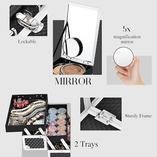 Foto 6 | Estuche De Maquillaje Joligrace Cosmetic Train Con Espejo Y Cierre - Venta Internacional.