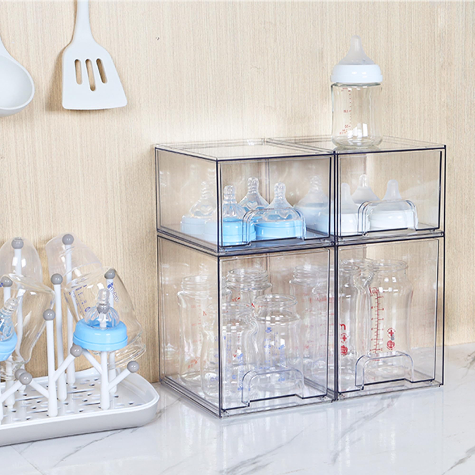 Foto 6 | Cajones De Almacenamiento Vtopmart De Plástico Transparente, Paquete De 2, 7.6 Pulgadas De Alto - Venta Internacional.