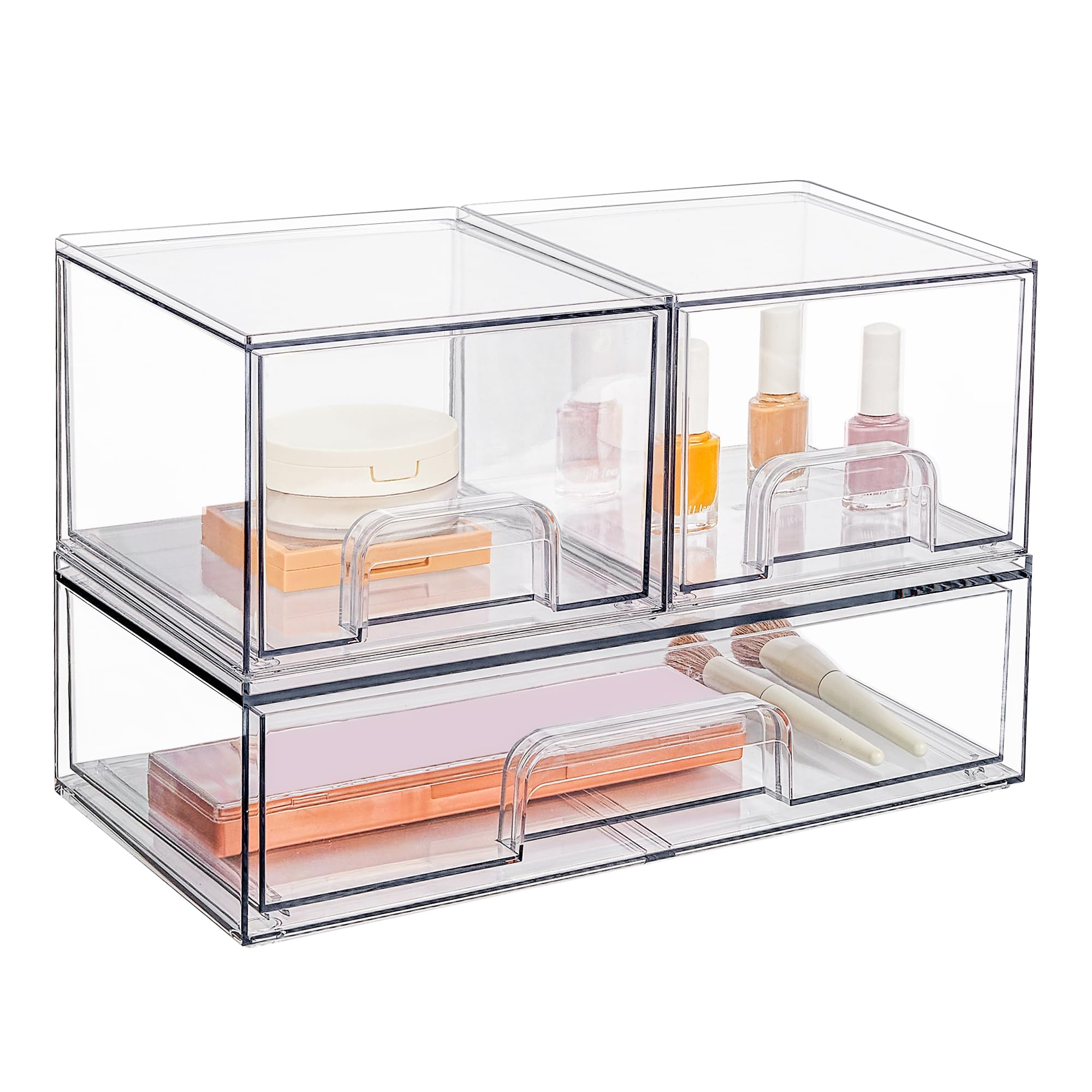 Foto 1 | Juego De Cajones De Almacenamiento Vtopmart Apilables De Plástico Transparente X3 - Venta Internacional.