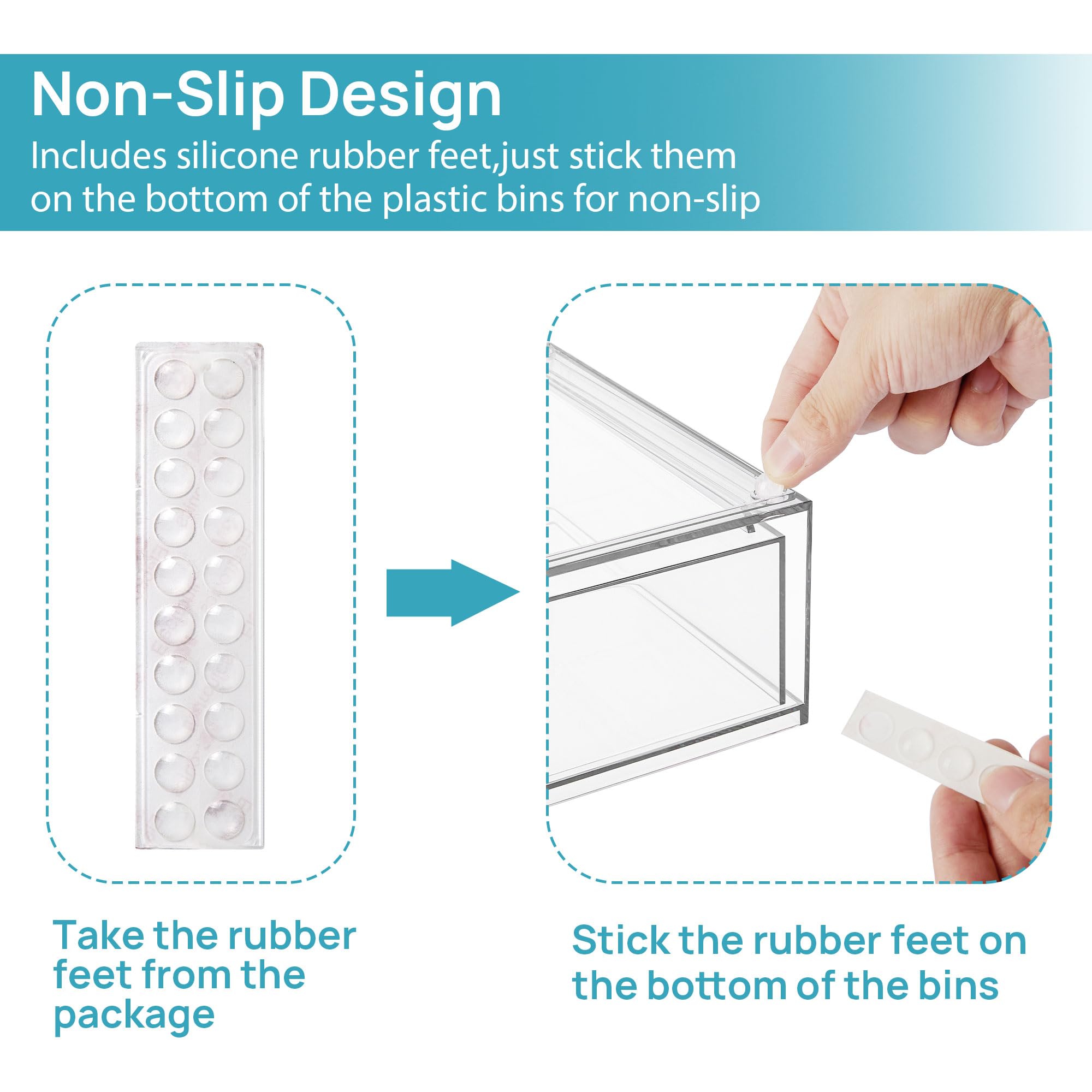 Foto 4 pulgar | Juego De Cajones De Almacenamiento Vtopmart Apilables De Plástico Transparente X3 - Venta Internacional.