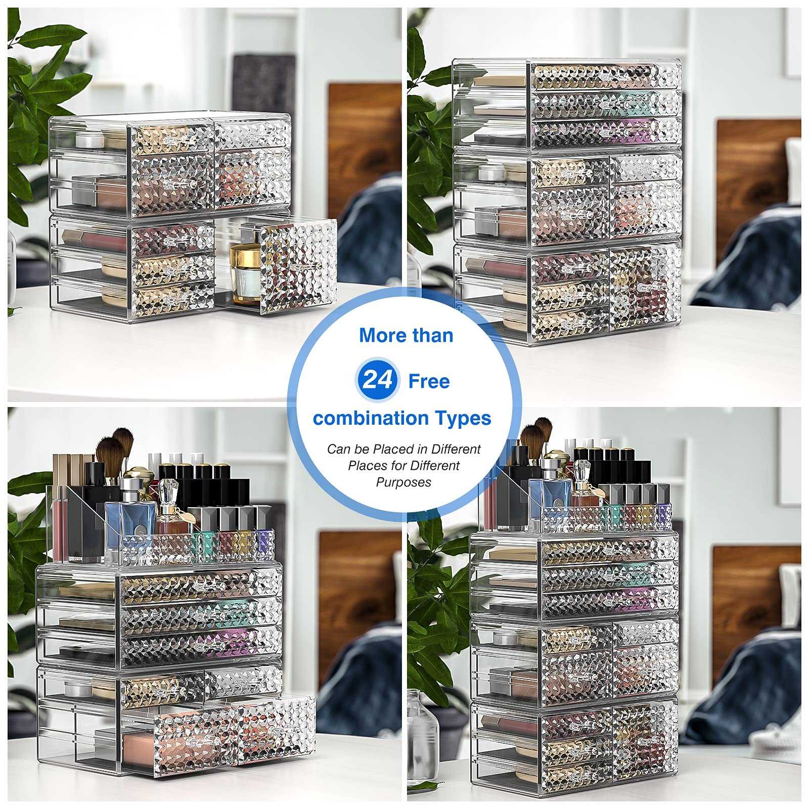 Foto 5 pulgar | Organizador De Maquillaje Awenia, Apilable, Con 11 Cajones, Acrílico Transparente - Venta Internacional.