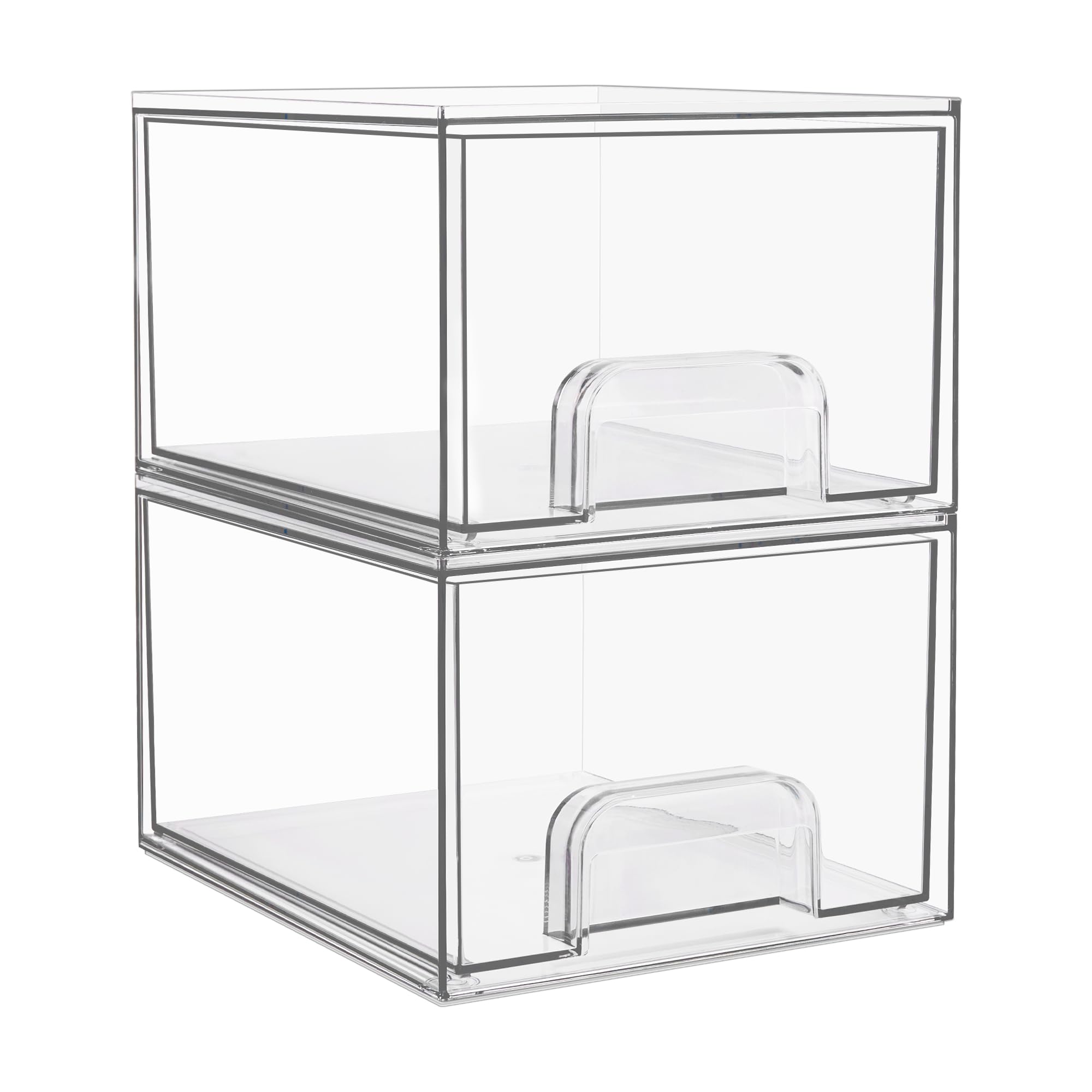 Foto 1 | Cajones De Almacenamiento Vtopmart De Acrílico Transparente De 11 Cm De Altura, Paquete De 2 - Venta Internacional.