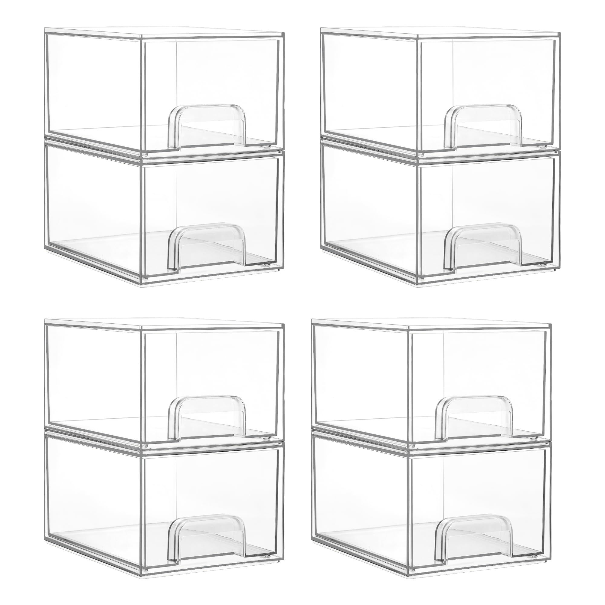 Foto 1 | Cajones De Almacenamiento Vtopmart De Acrílico Transparente De 11,2 Cm De Altura, Paquete De 8 - Venta Internacional.
