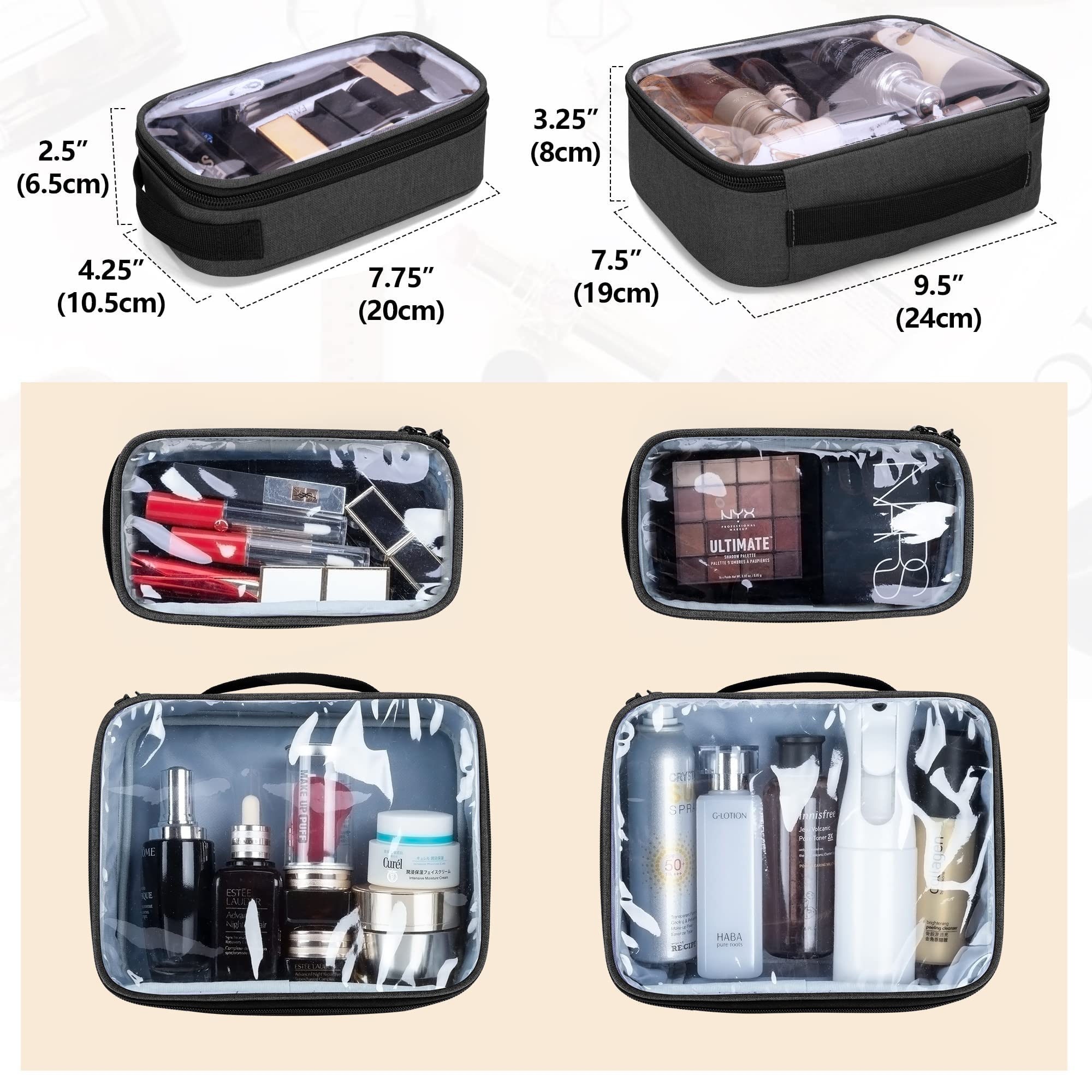 Foto 6 pulgar | Bolsa De Cosméticos Bafaso Travel Makeup Con 4 Bolsas Extraíbles, Color Negro - Venta Internacional.