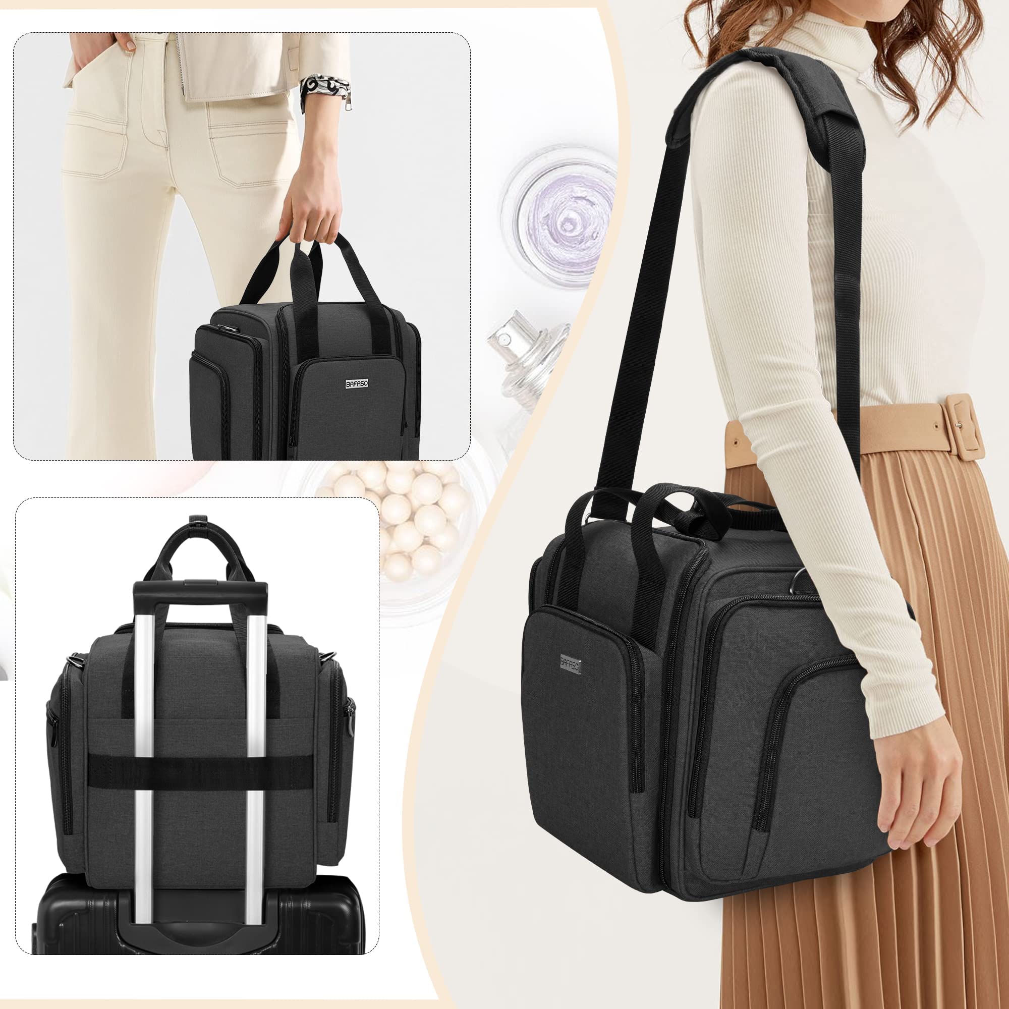 Foto 7 pulgar | Bolsa De Cosméticos Bafaso Travel Makeup Con 4 Bolsas Extraíbles, Color Negro - Venta Internacional.
