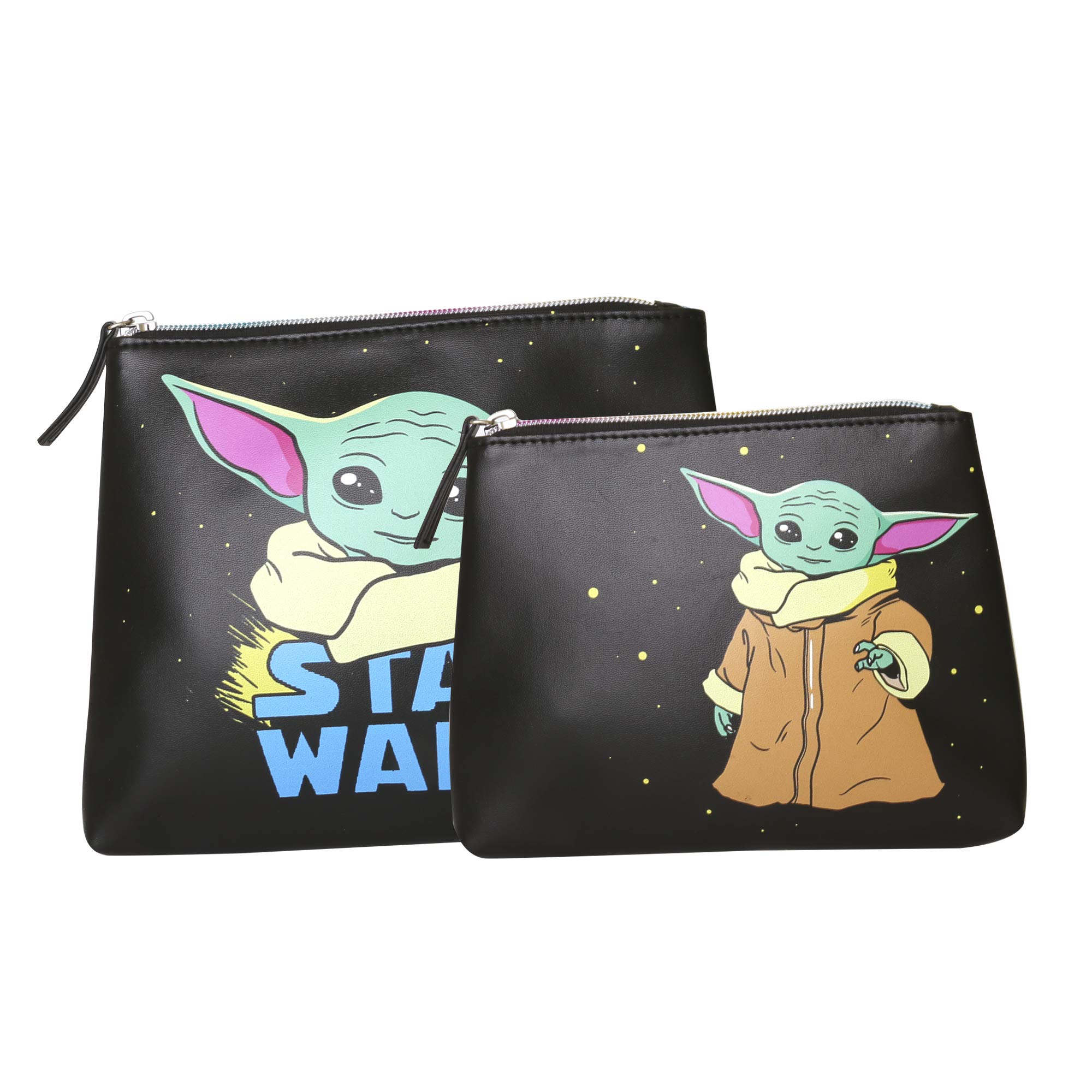 Foto 2 pulgar | Set De Bolsas Cosméticas Disney Star Wars Mandalorian Grogu De Piel Sintética - Venta Internacional.