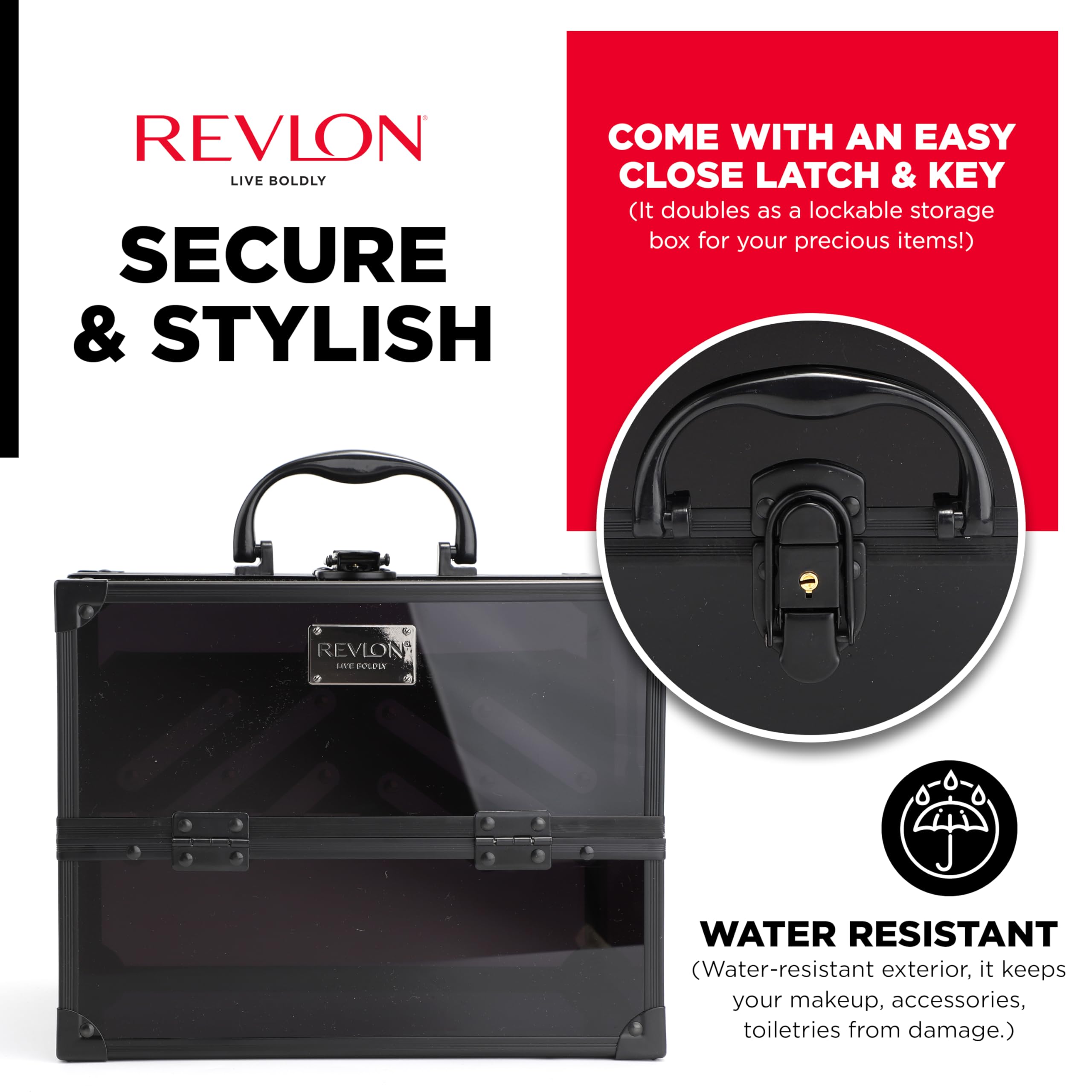 Foto 6 pulgar | Caja Organizadora De Maquillaje Revlon Secure Con Candado Y Llave De 25 Cm De Tamaño - Venta Internacional.