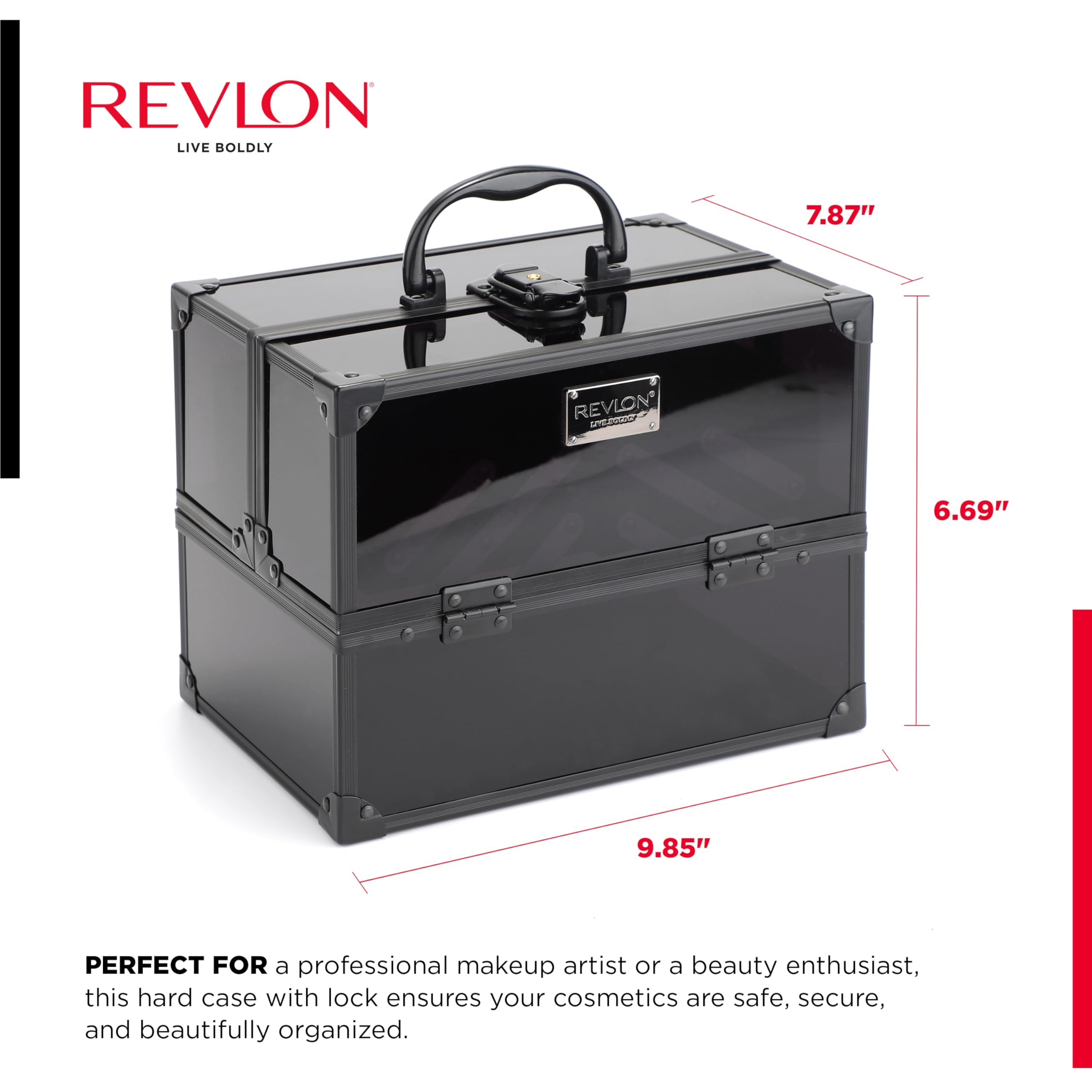 Foto 7 pulgar | Caja Organizadora De Maquillaje Revlon Secure Con Candado Y Llave De 25 Cm De Tamaño - Venta Internacional.