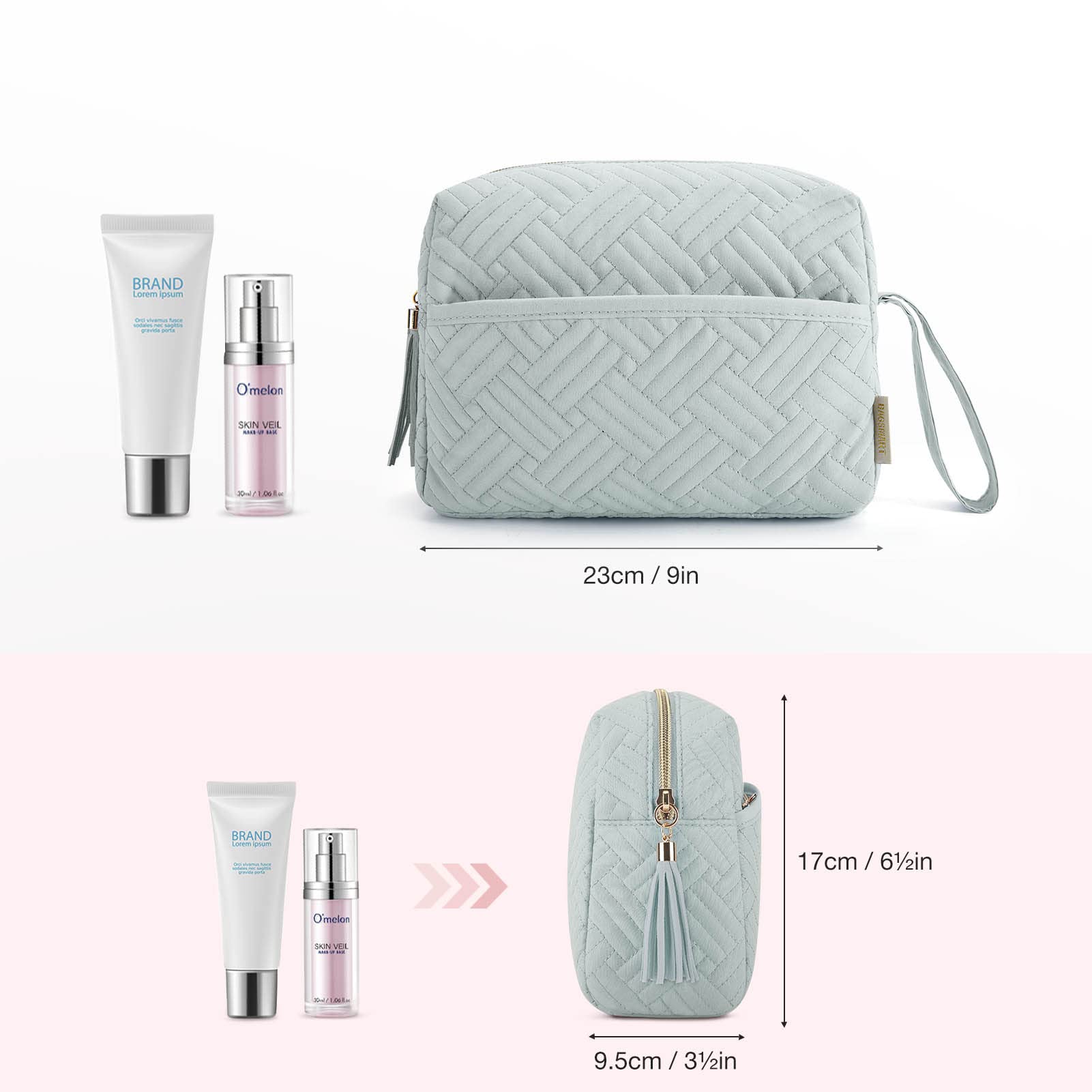 Foto 4 pulgar | Bolsa De Maquillaje Bagsmart Para Cosméticos, Artículos De Tocador De Viaje, Color Azul Claro - Venta Internacional.