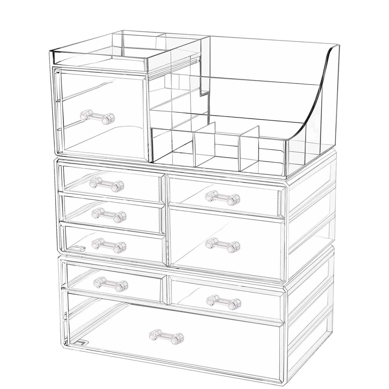 Foto 2 pulgar | Organizador De Almacenamiento De Cosméticos Para Maquillaje, Acrílico, 9 Cajones - Venta Internacional.