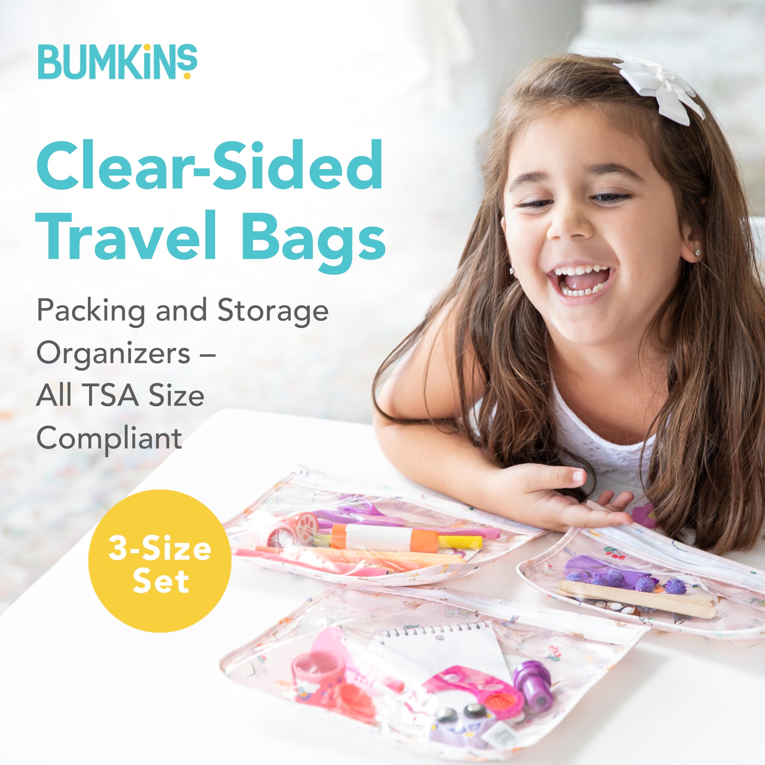 Foto 2 | Bolsa De Viaje Bumkins Disney Princess Magic Pink, Juego De 3 - Venta Internacional.
