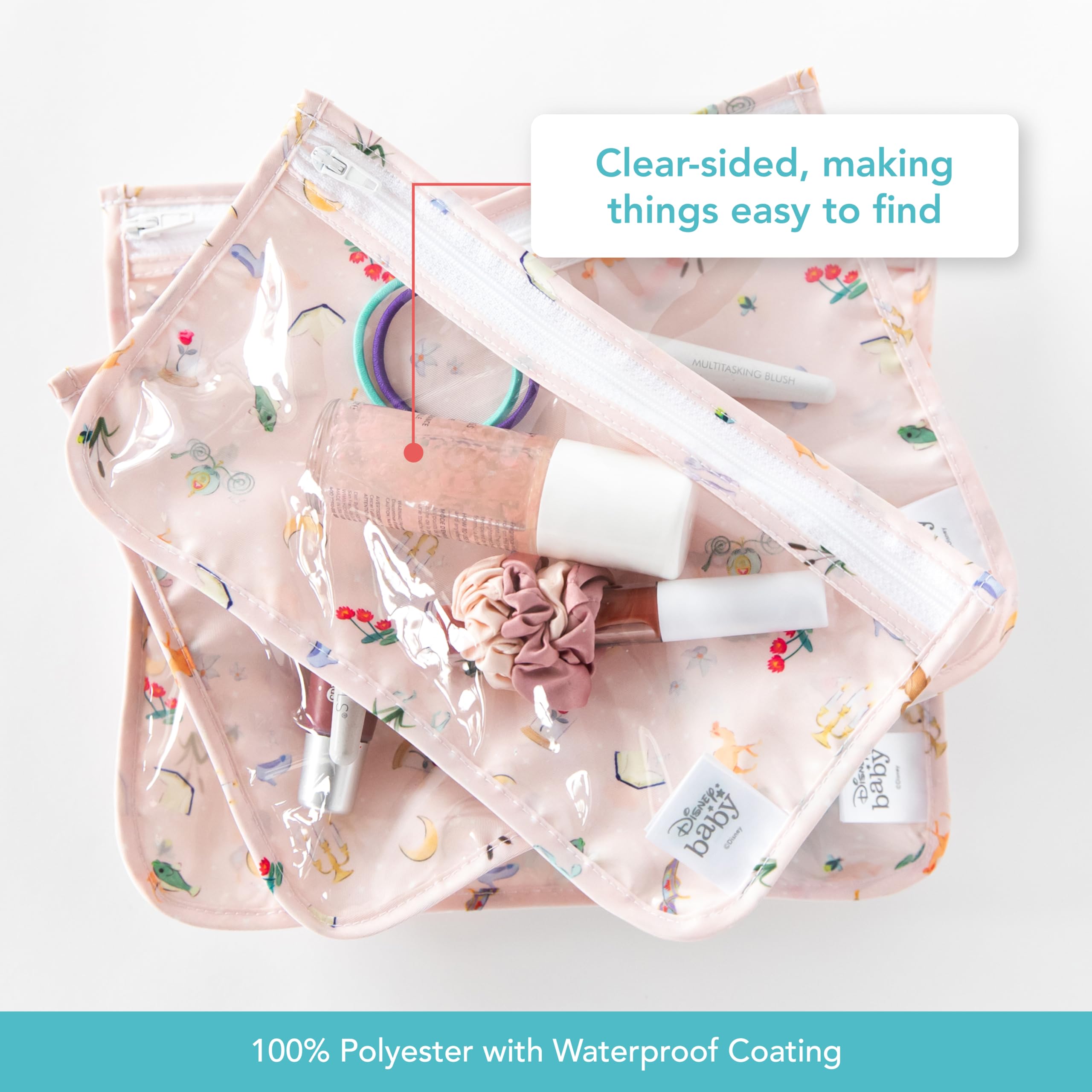 Foto 5 pulgar | Bolsa De Viaje Bumkins Disney Princess Magic Pink, Juego De 3 - Venta Internacional.