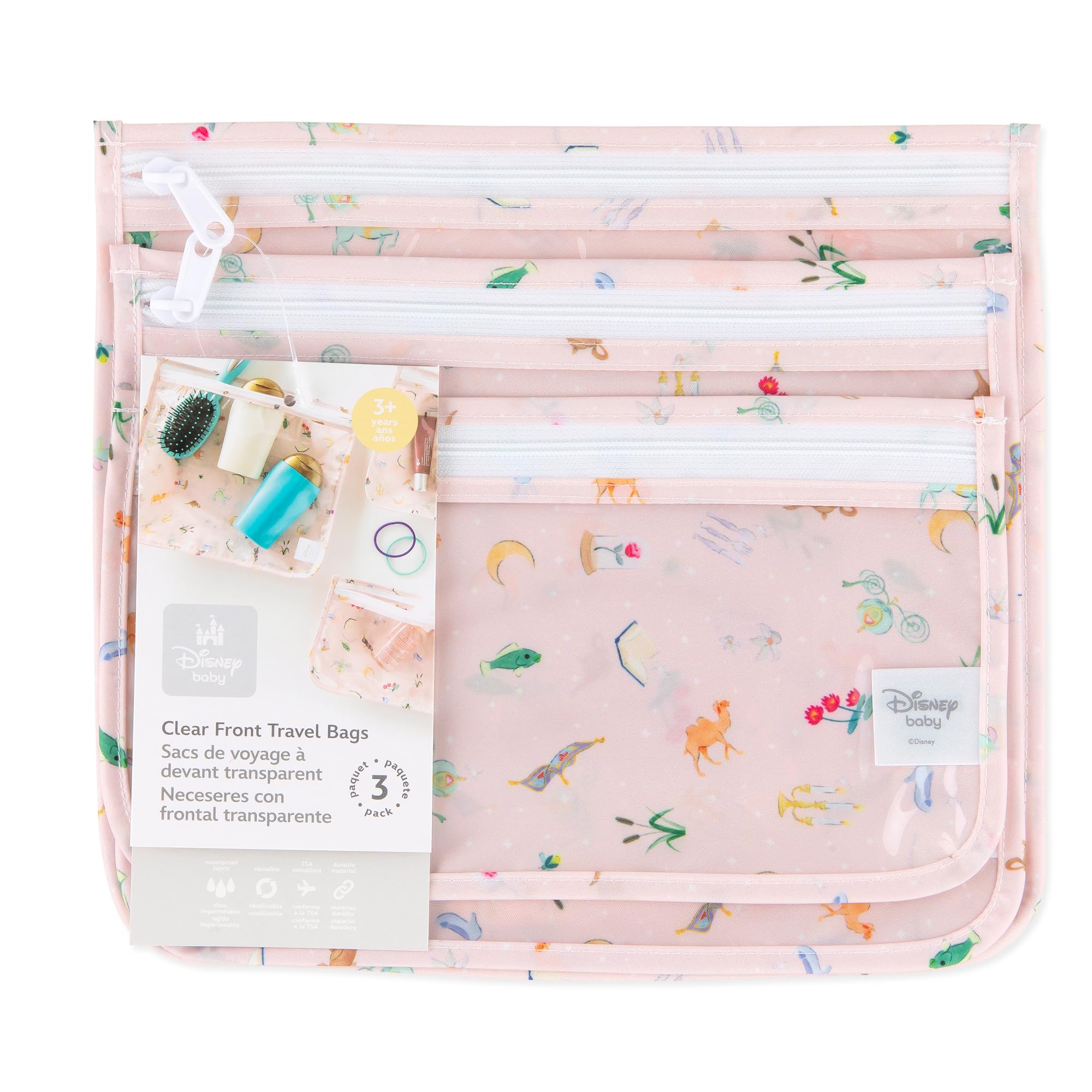 Foto 7 pulgar | Bolsa De Viaje Bumkins Disney Princess Magic Pink, Juego De 3 - Venta Internacional.