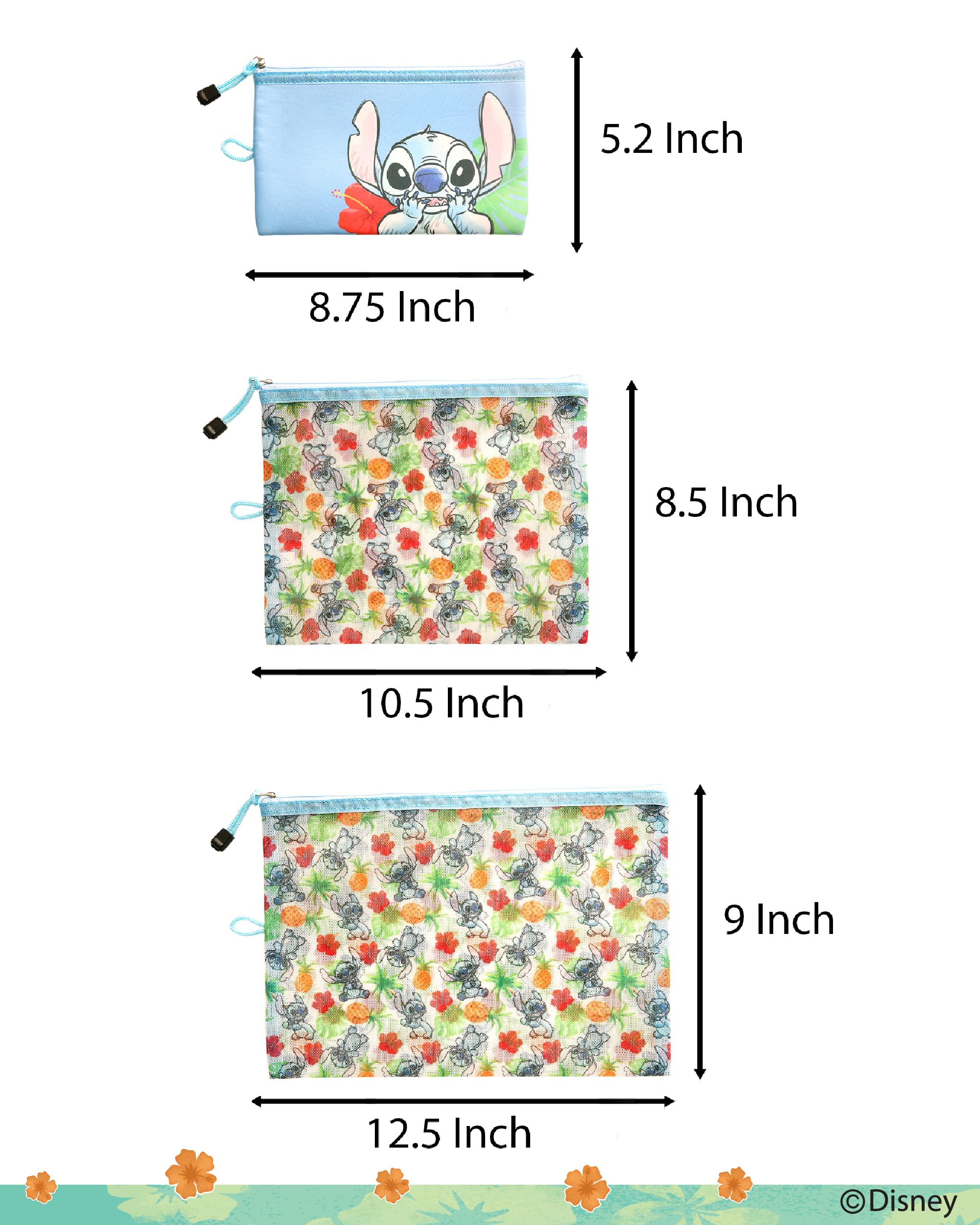Foto 4 | Set De Bolsas De Viaje Disney Stitch, Paquete De 3 Licencias Oficiales - Venta Internacional.