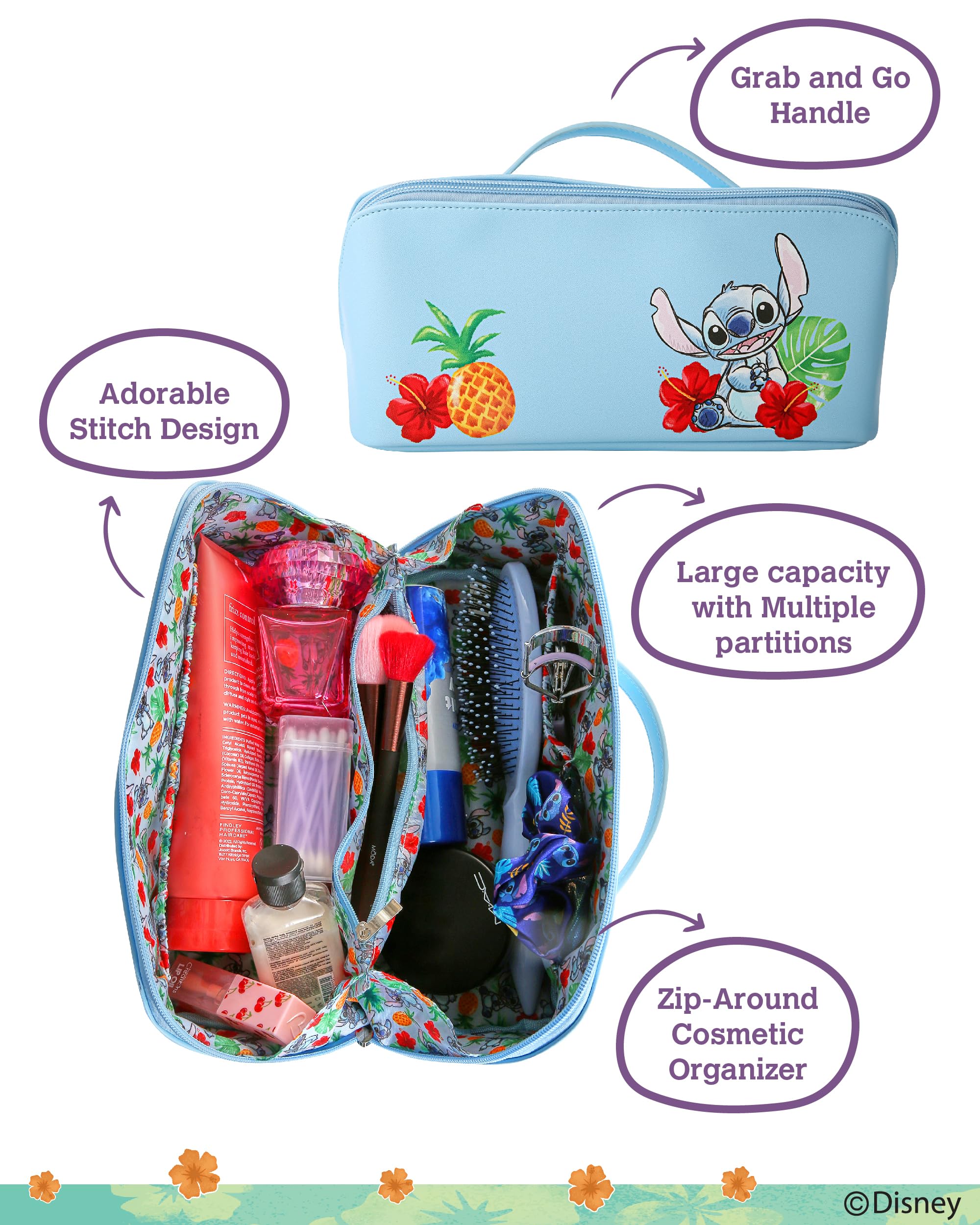 Foto 4 pulgar | Cosmetiquera Disney Azul de Stitch-Venta Internacional