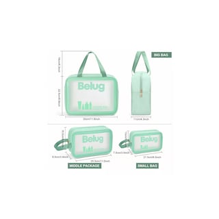 Foto 3 | Cosmetiqueras Belug De Diferentes Tamaños Verdes 3 Piezas