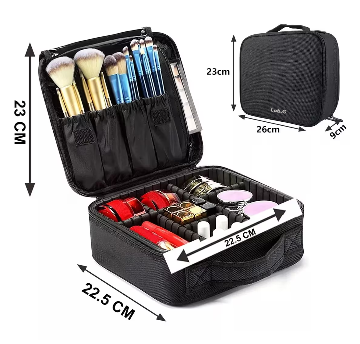 Foto 3 pulgar | Estuche Organizador De Maquillaje Lab.g De Viaje Para Cosméticos, Negro
