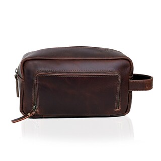 Foto 2 | Neceser de Cuero Doble Cierre y Bolsillo Exterior para Hombre - Venta Internacional