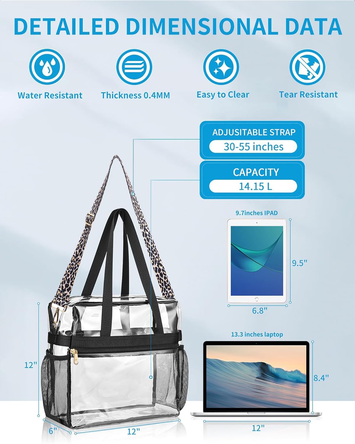 Foto 2 | Bolsa Transparente Paxiland Para Estadio, 30 X 15 X 30 Cm - Venta Internacional.