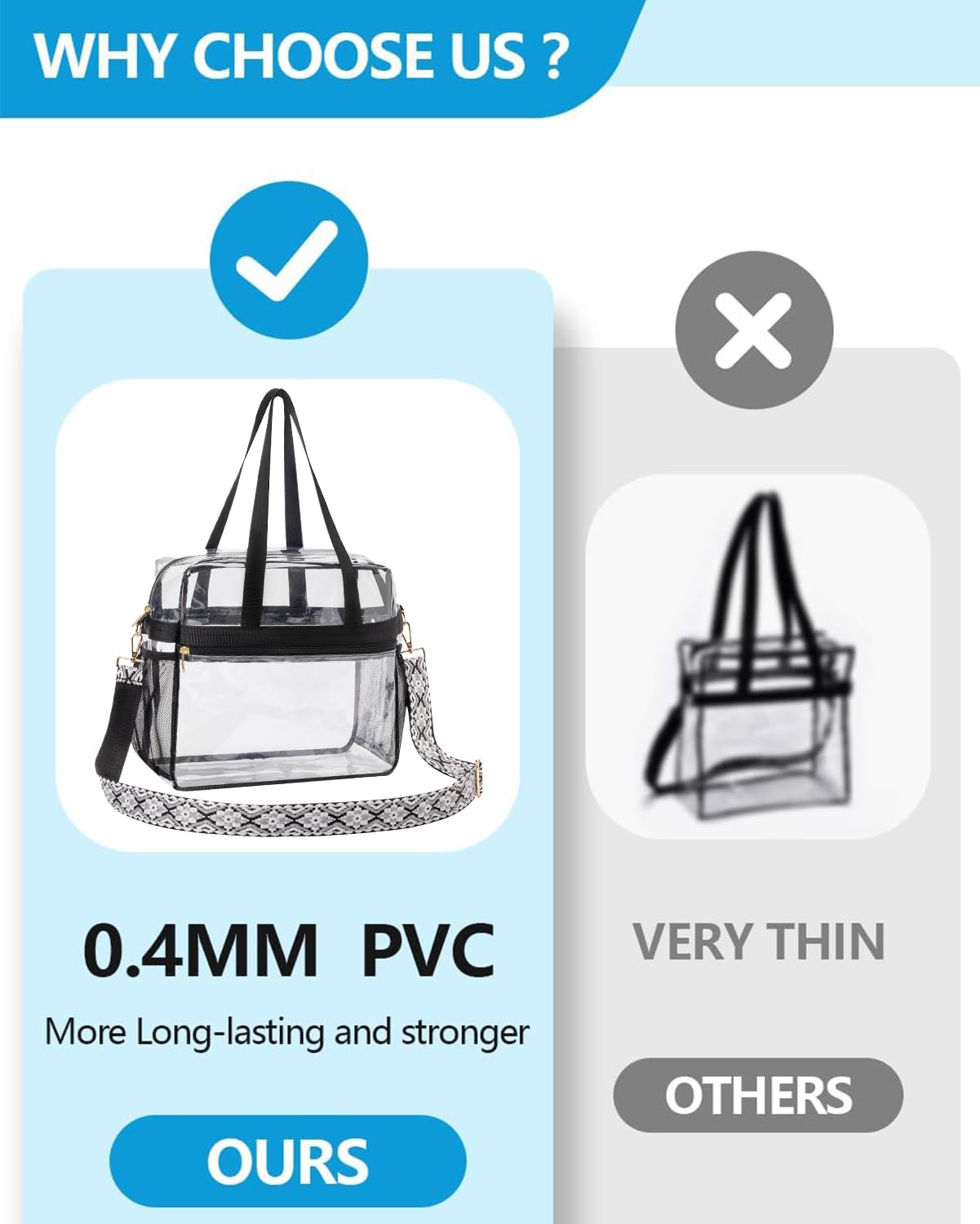 Foto 4 | Bolsa Transparente Paxiland Para Eventos En Estadios, 30 X 15 X 30 Cm, Color Blanco - Venta Internacional.