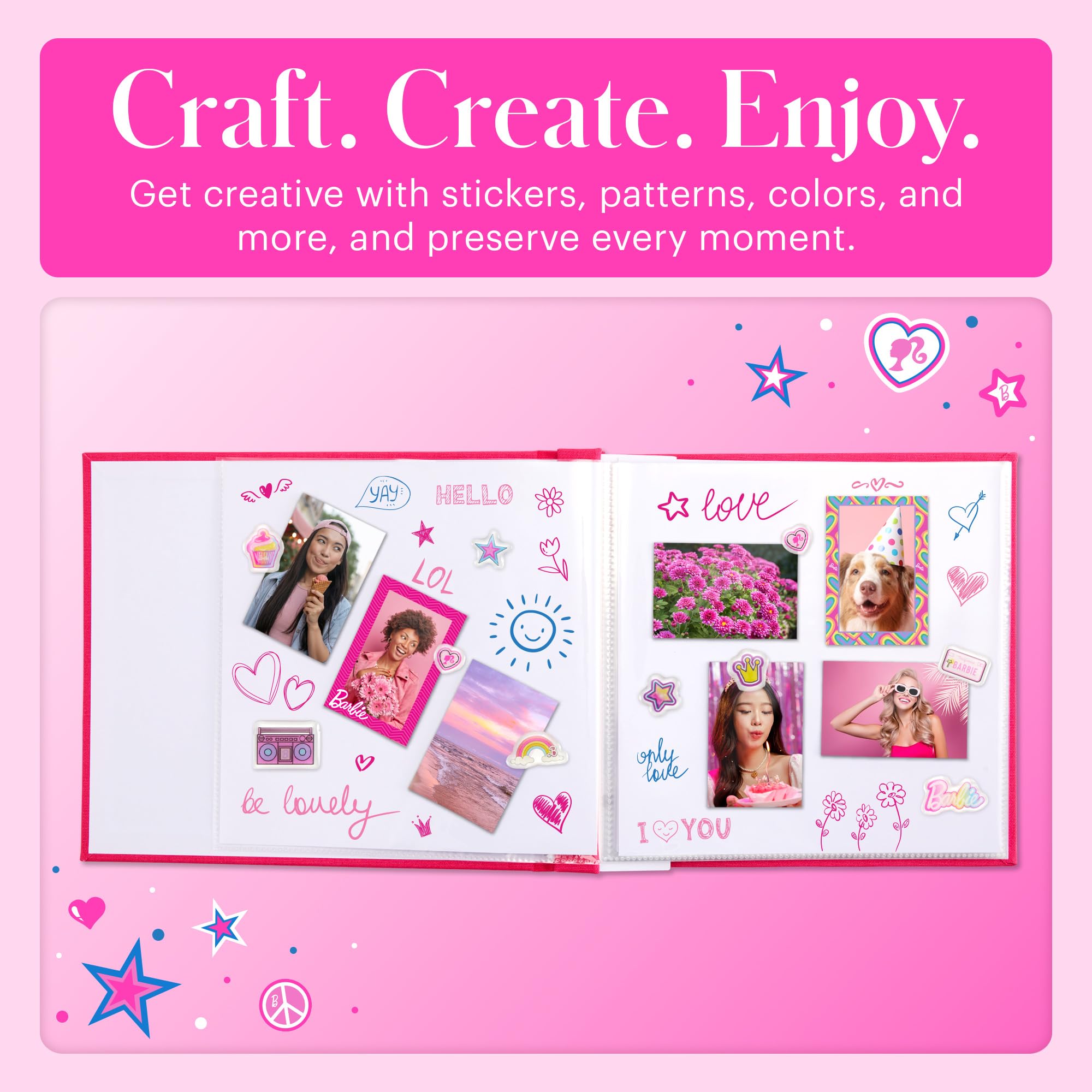 Foto 4 pulgar | Álbum De Fotos Kodak X Barbie, 20 X 20 Cm, Color Rosa, Para Zink - Venta Internacional.