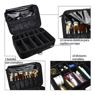 Foto 3 | Estuche De Maquillaje Belug Para Viaje Negro