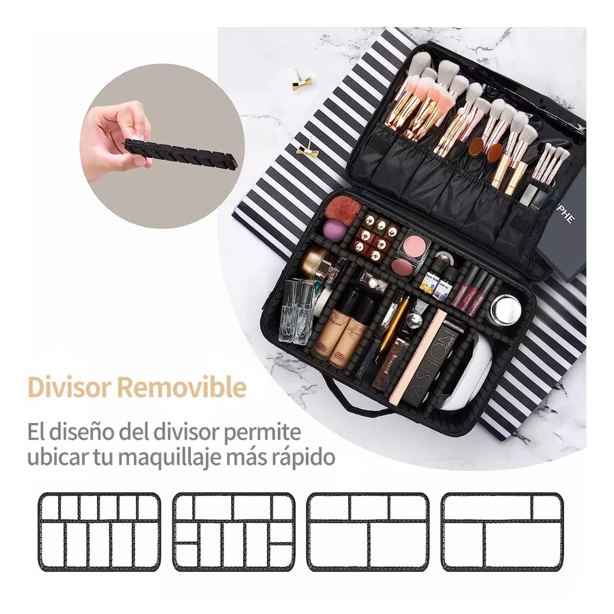 Foto 5 pulgar | Estuche De Maquillaje Belug Para Viaje Negro